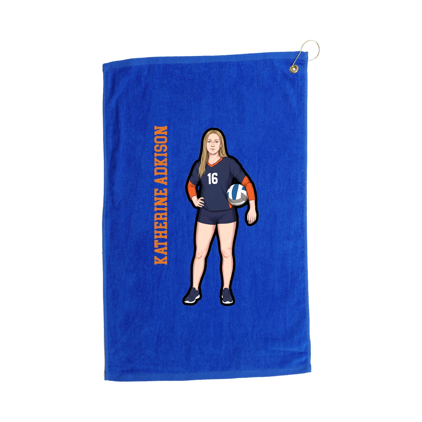Golf Towel — Name Vertical in Royal