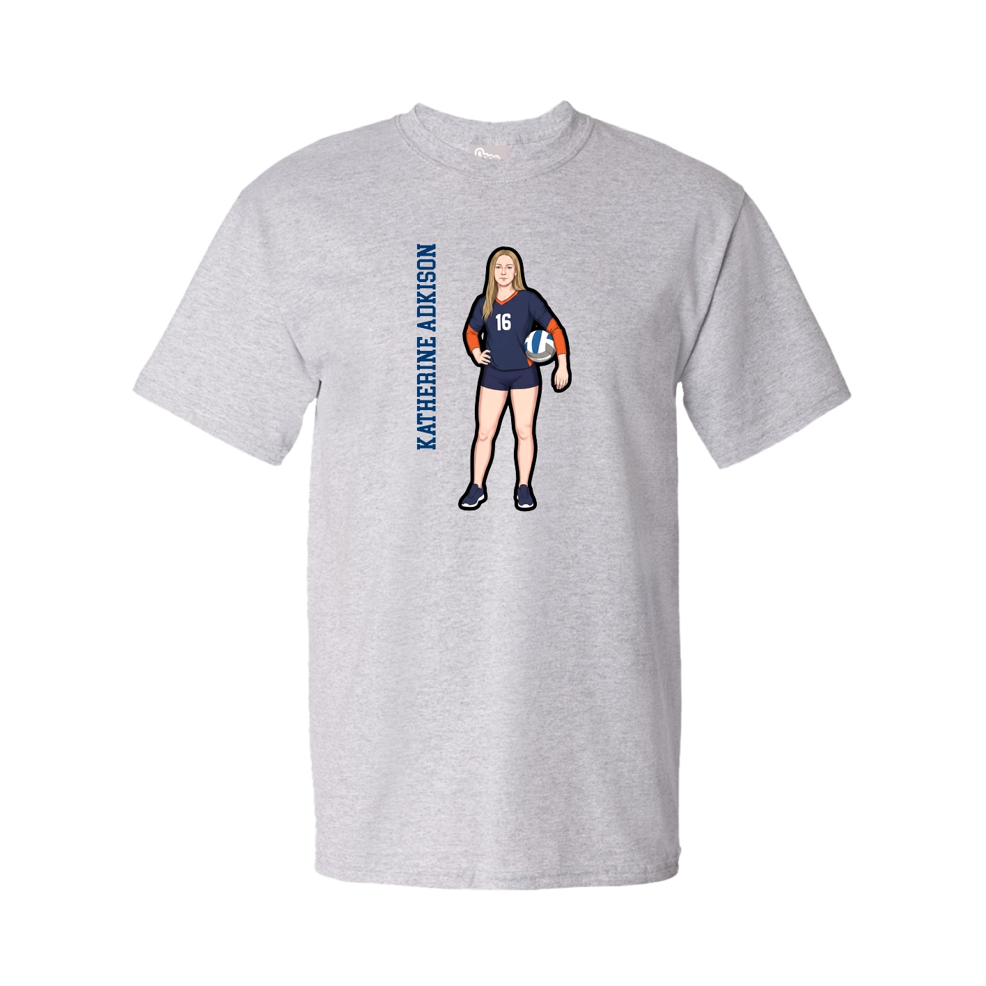Youth Tee — Name Vertical in Grey