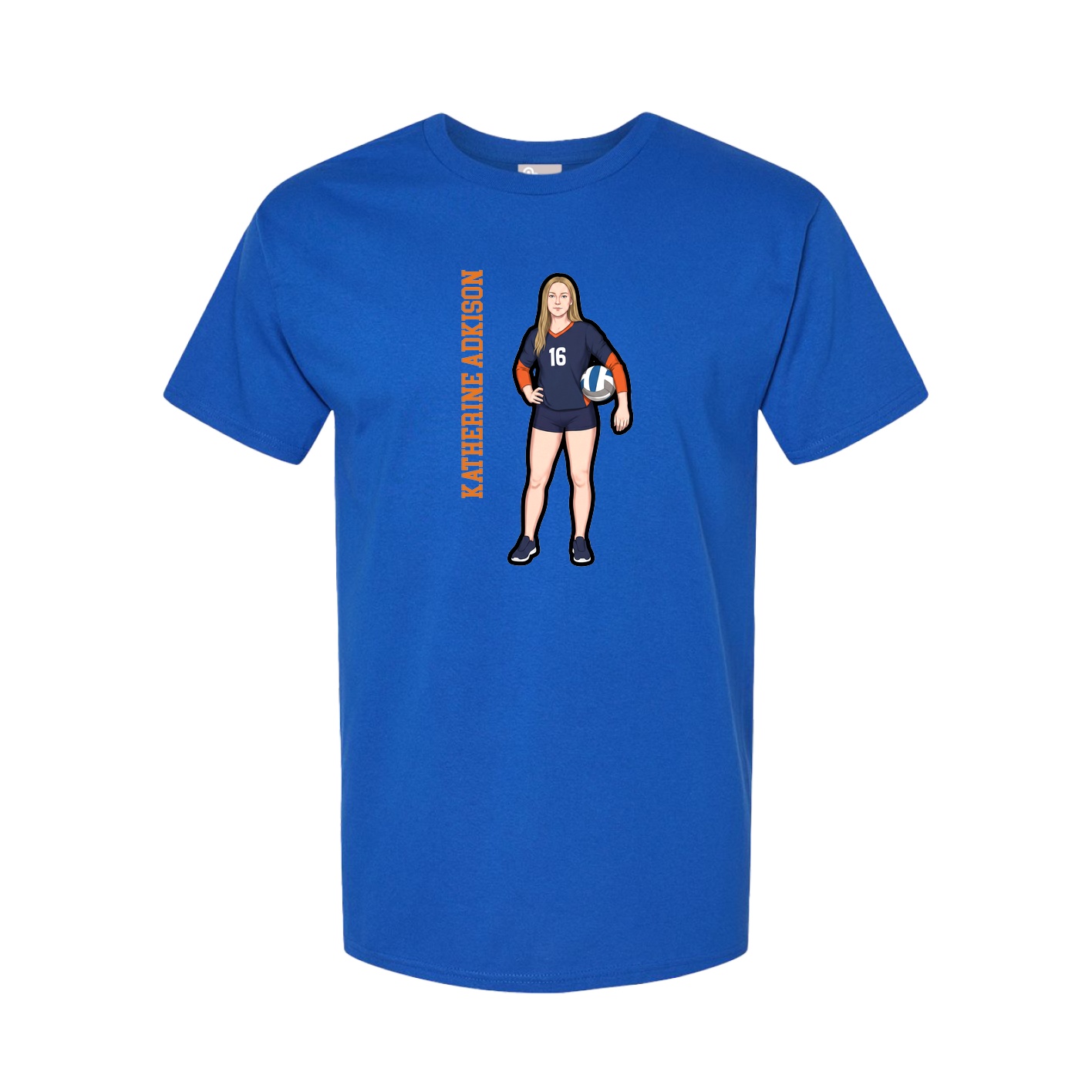 Youth Tee — Name Vertical in Royal