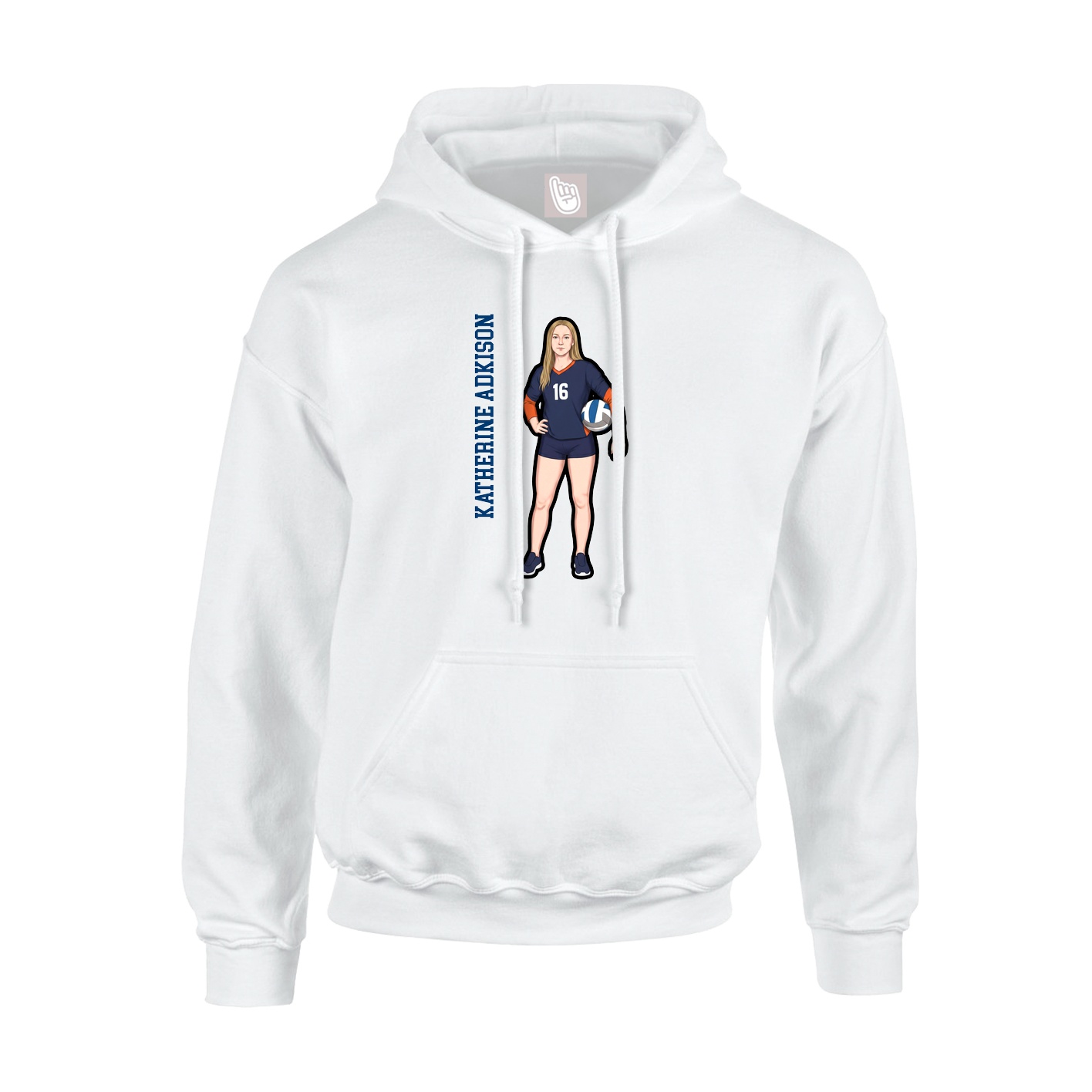 Hoodie — Name Vertical in White
