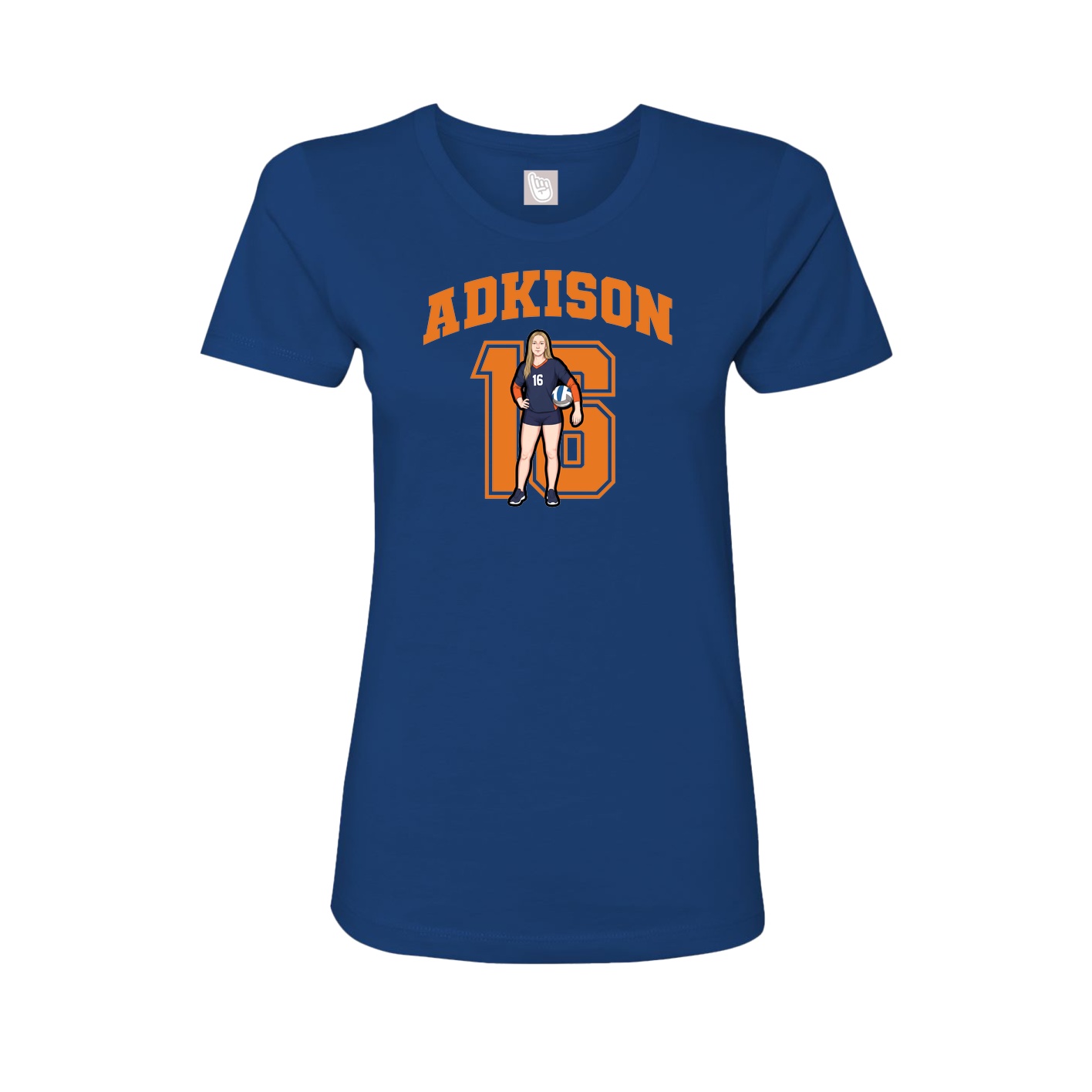 Fitted Women's Tee — Number in Royal
