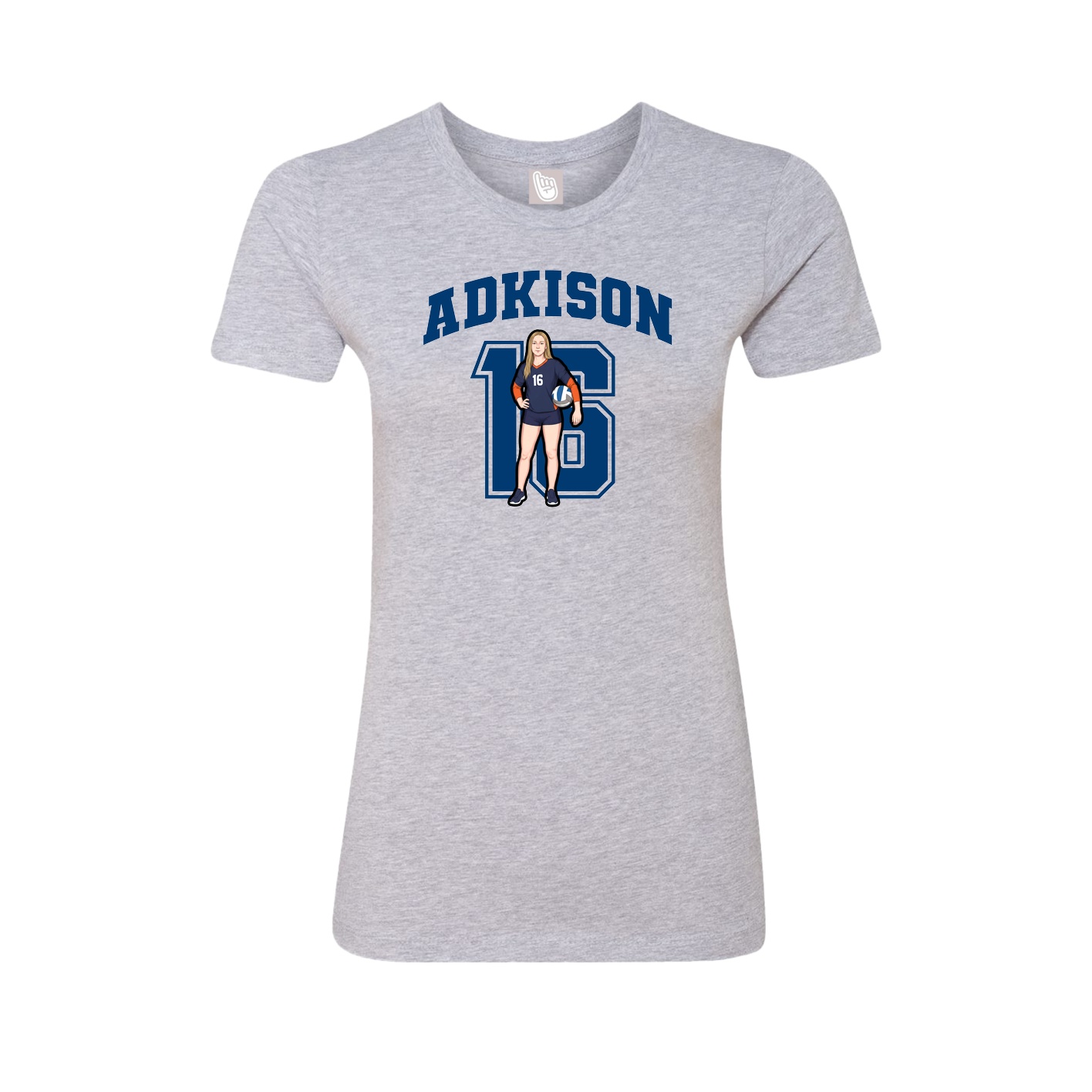 Womens Tee — Number in Grey