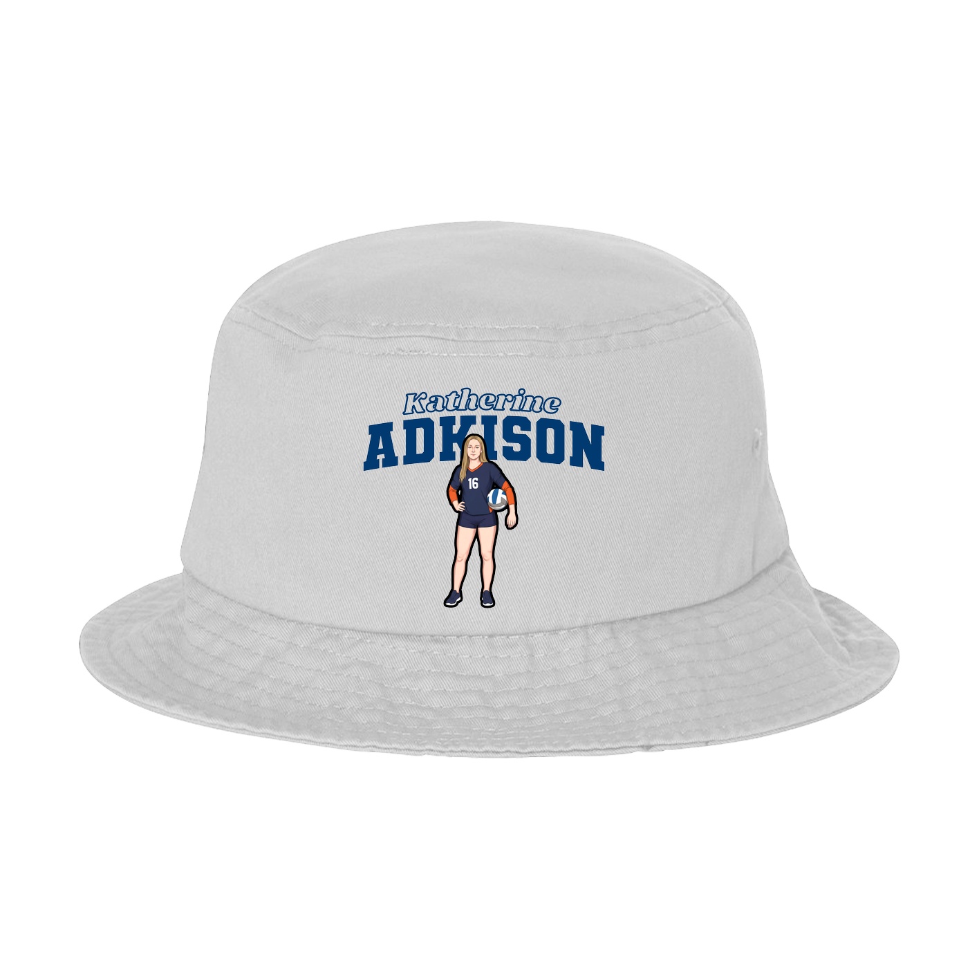 Bucket Cap — Name Arch in White