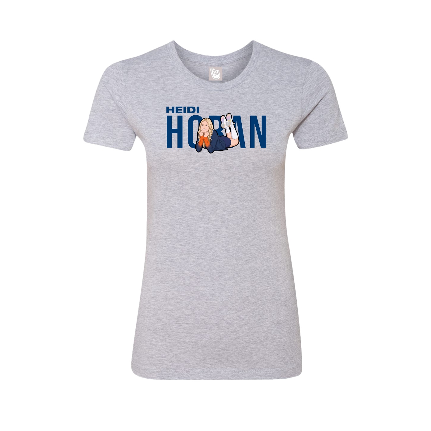 Fitted Women's Tee — Player Name in Grey
