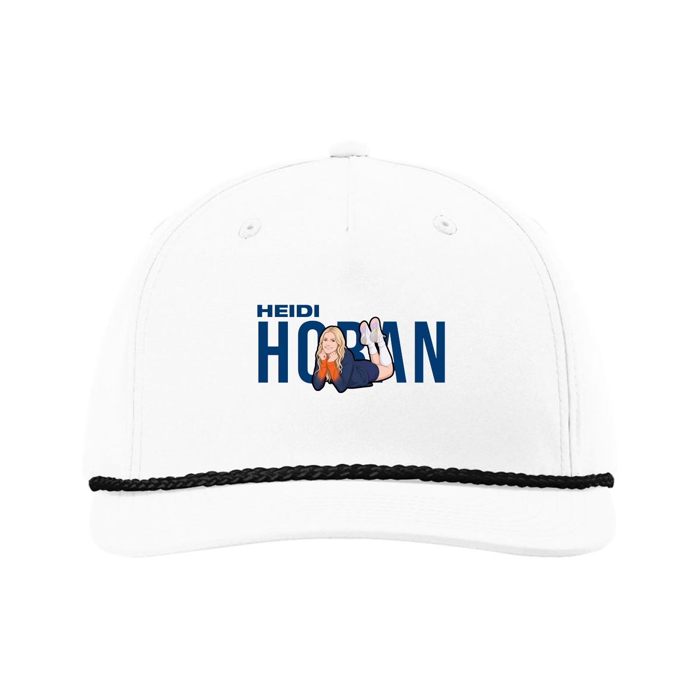 Five-Panel Classic Rope Cap — Player Name in White