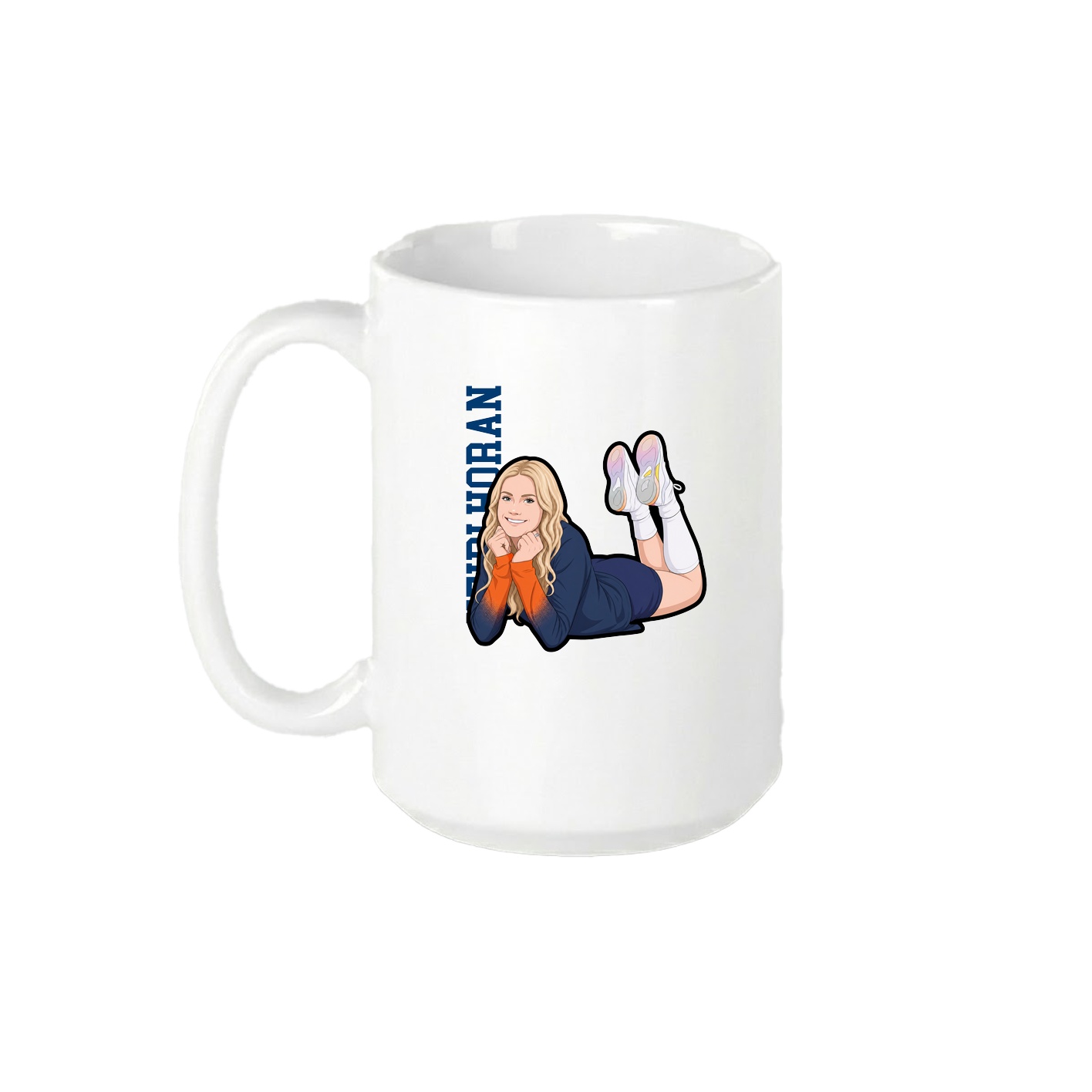 15oz Coffee Mug — Name Vertical in White