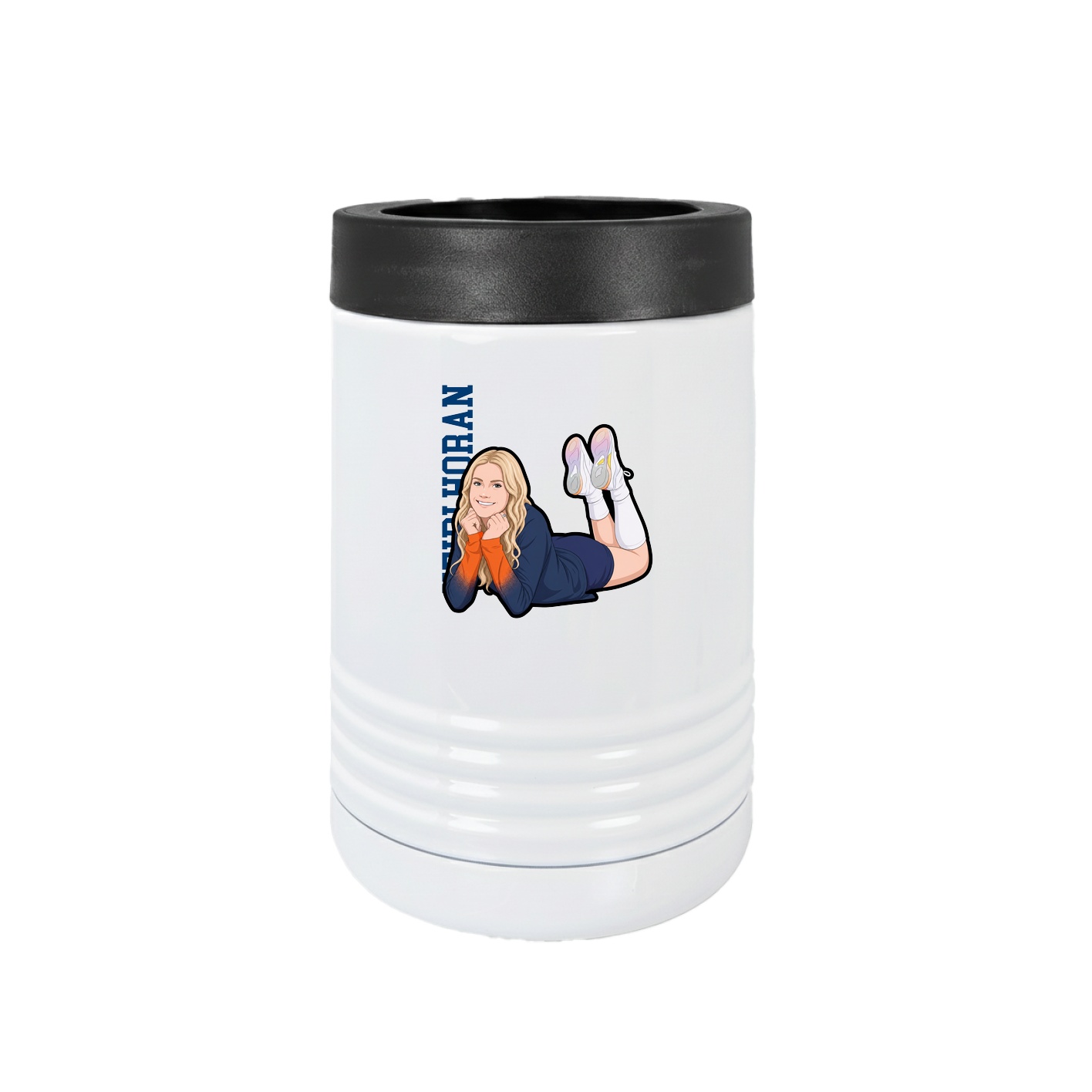 Beverage Holder — Name Vertical in White