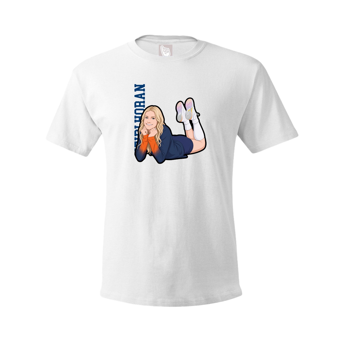 Tee — Name Vertical in White