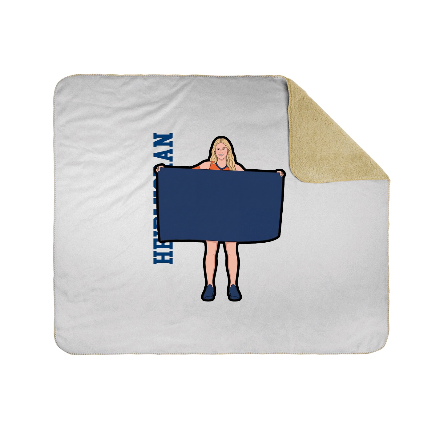 Throw Blanket — Name Vertical in White