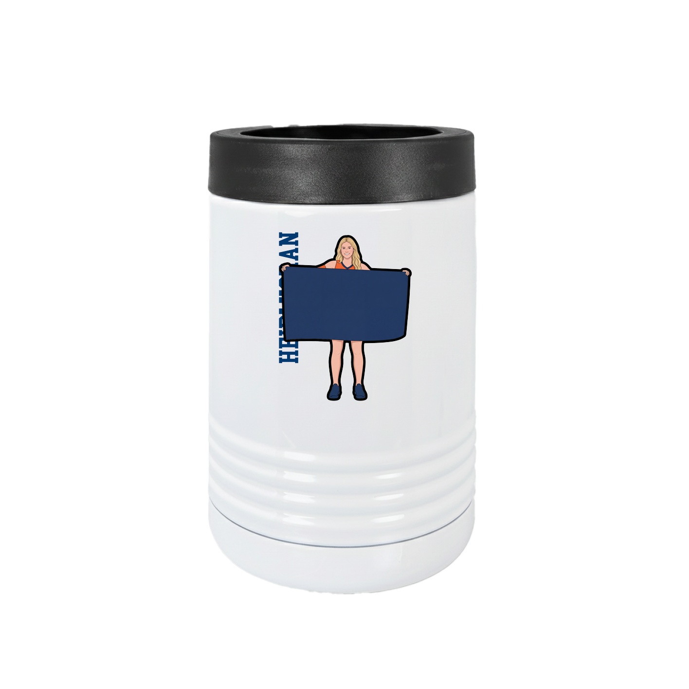 Beverage Holder — Name Vertical in White
