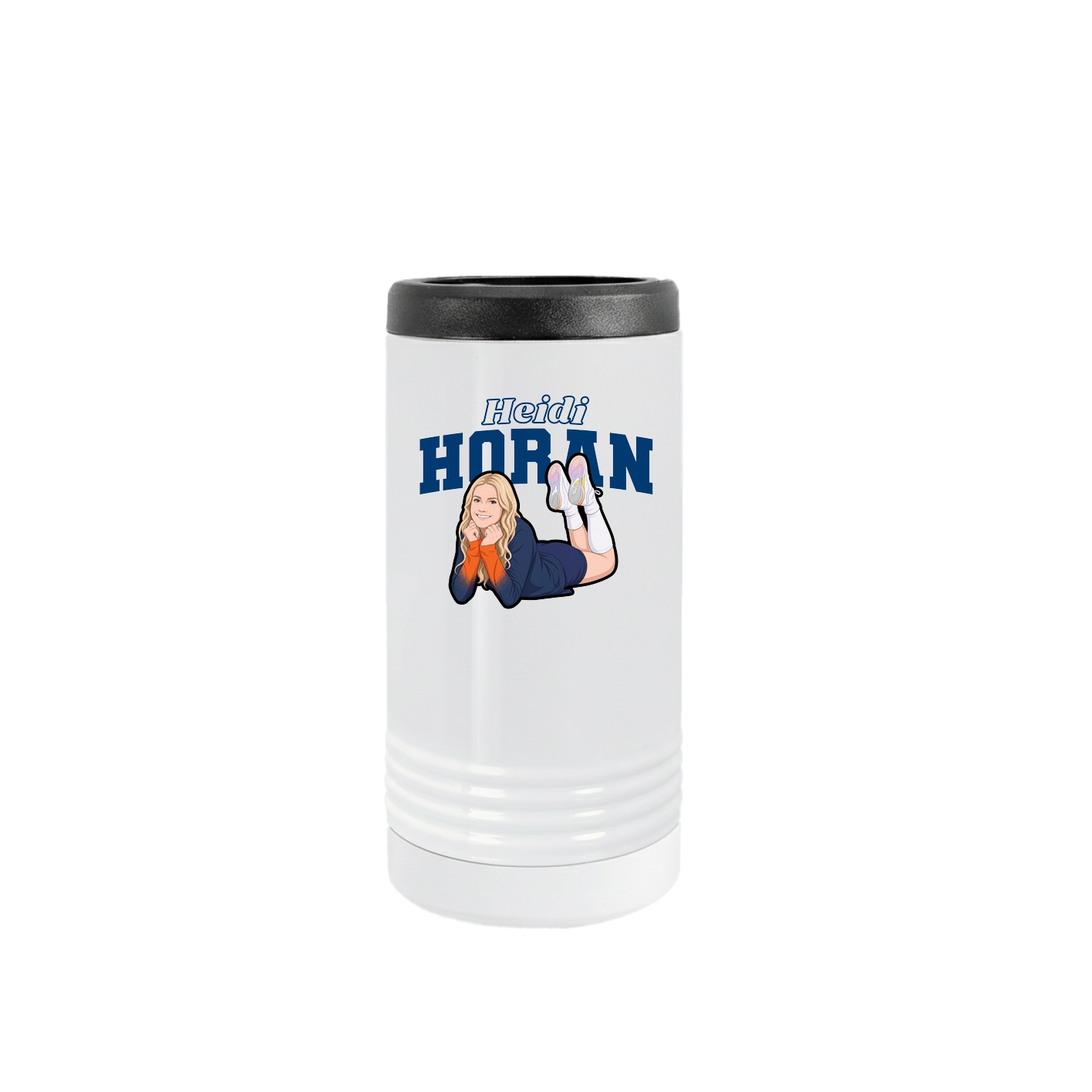 Slim Beverage Holder — Name Arch in White