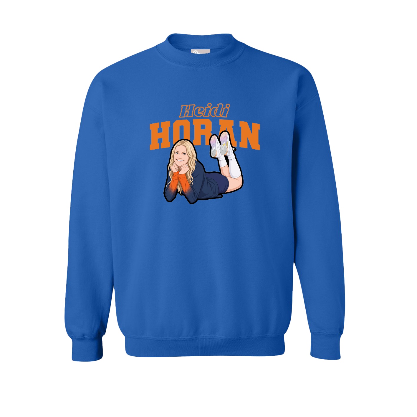 Fleece Crew — Name Arch in Royal