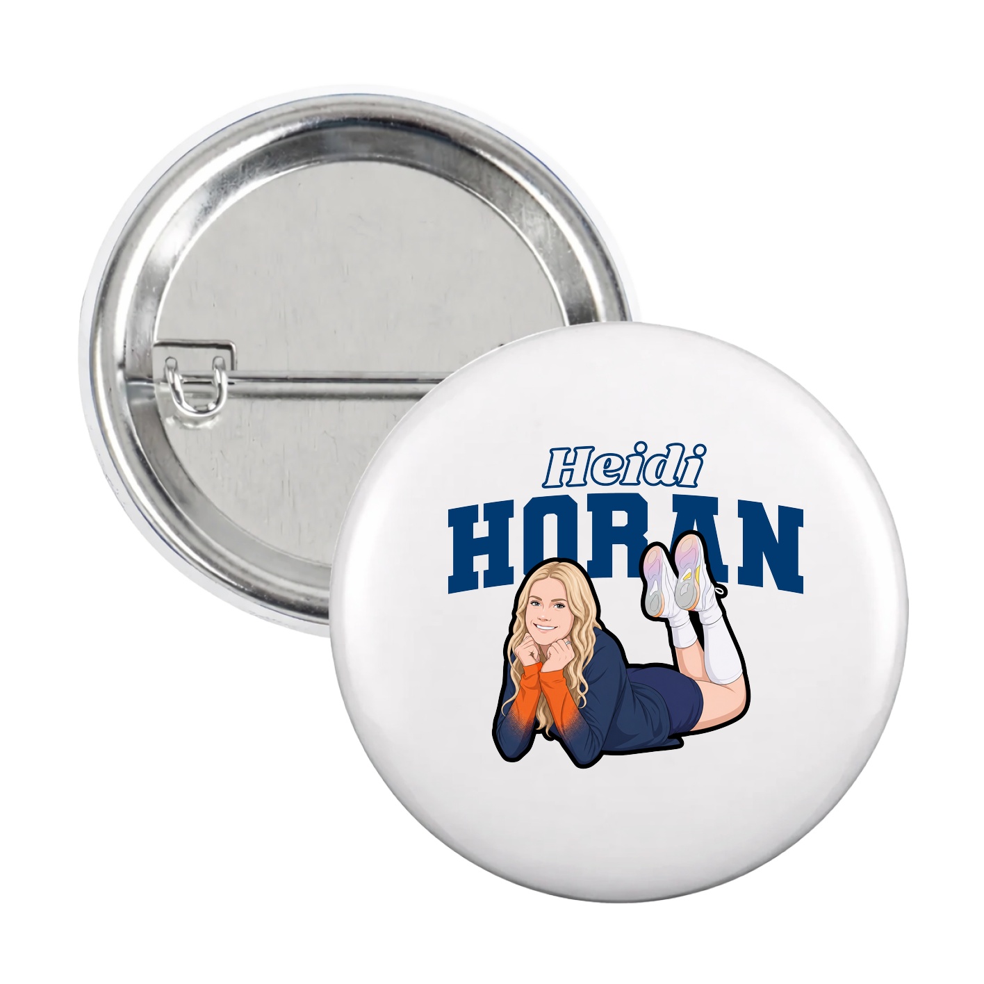 Game Day Button — Name Arch in White