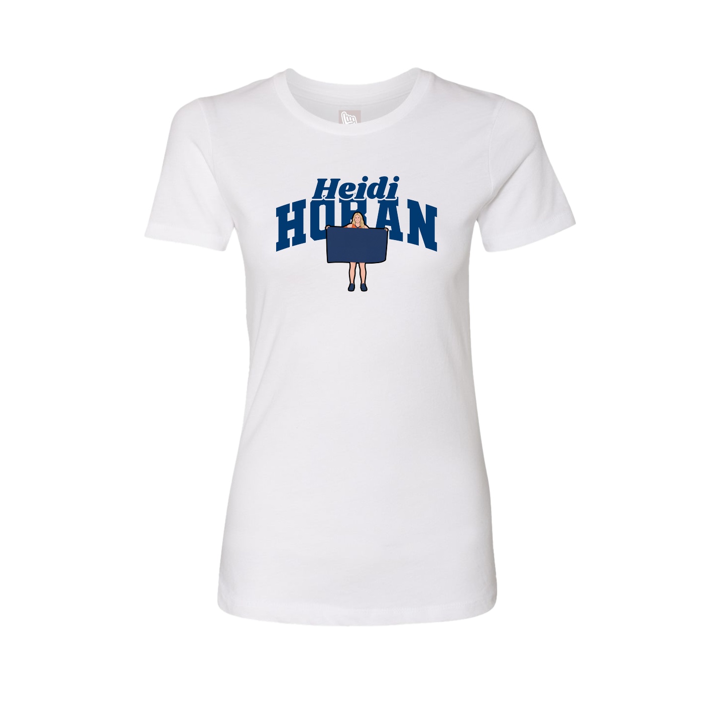 Fitted Women's Tee — Signature Arch in White