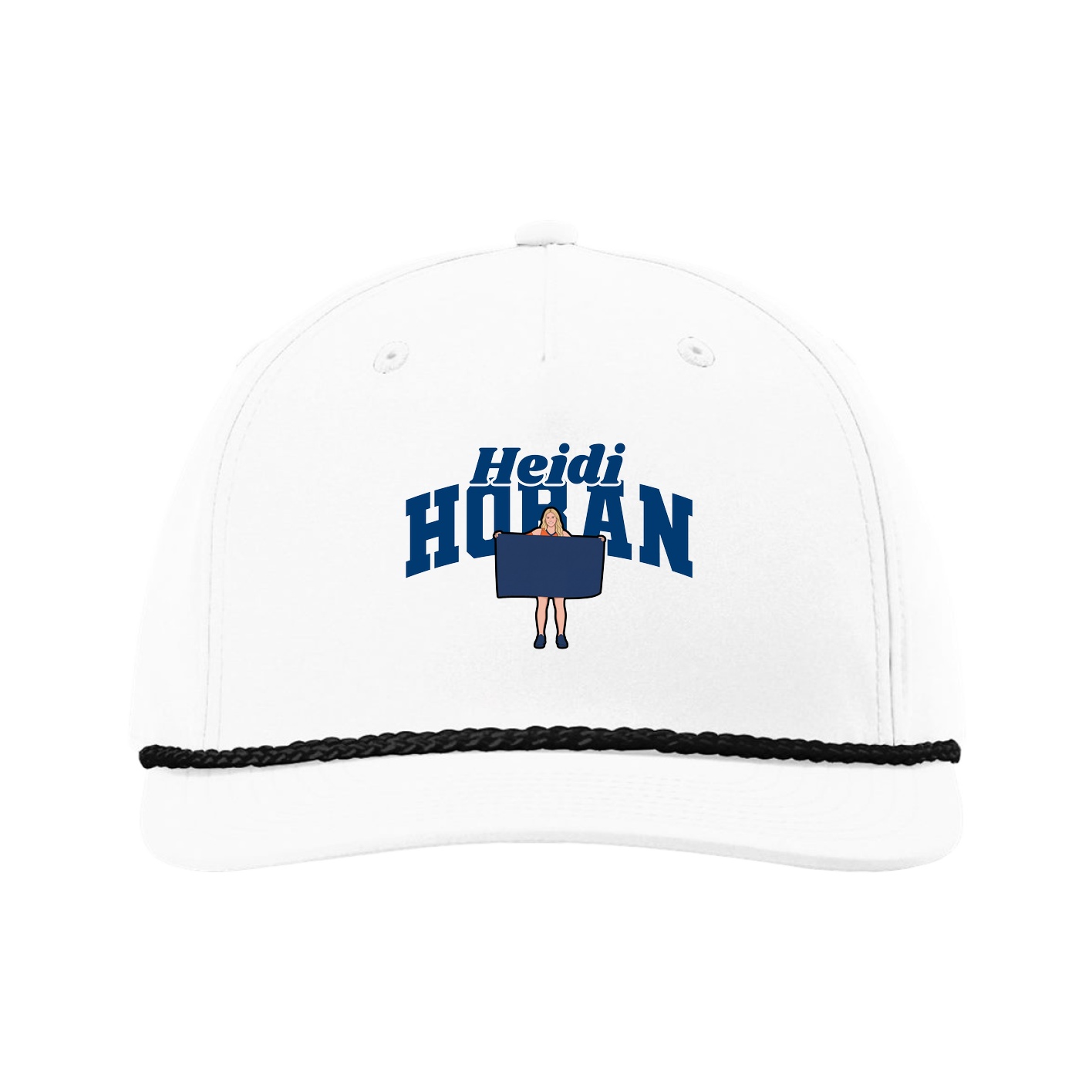 Five-Panel Classic Rope Cap — Signature Arch in White