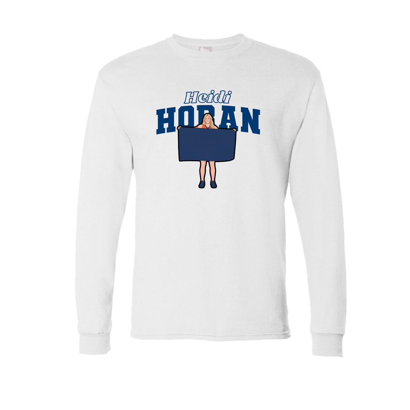 Long Sleeve Tee — Name Arch in White