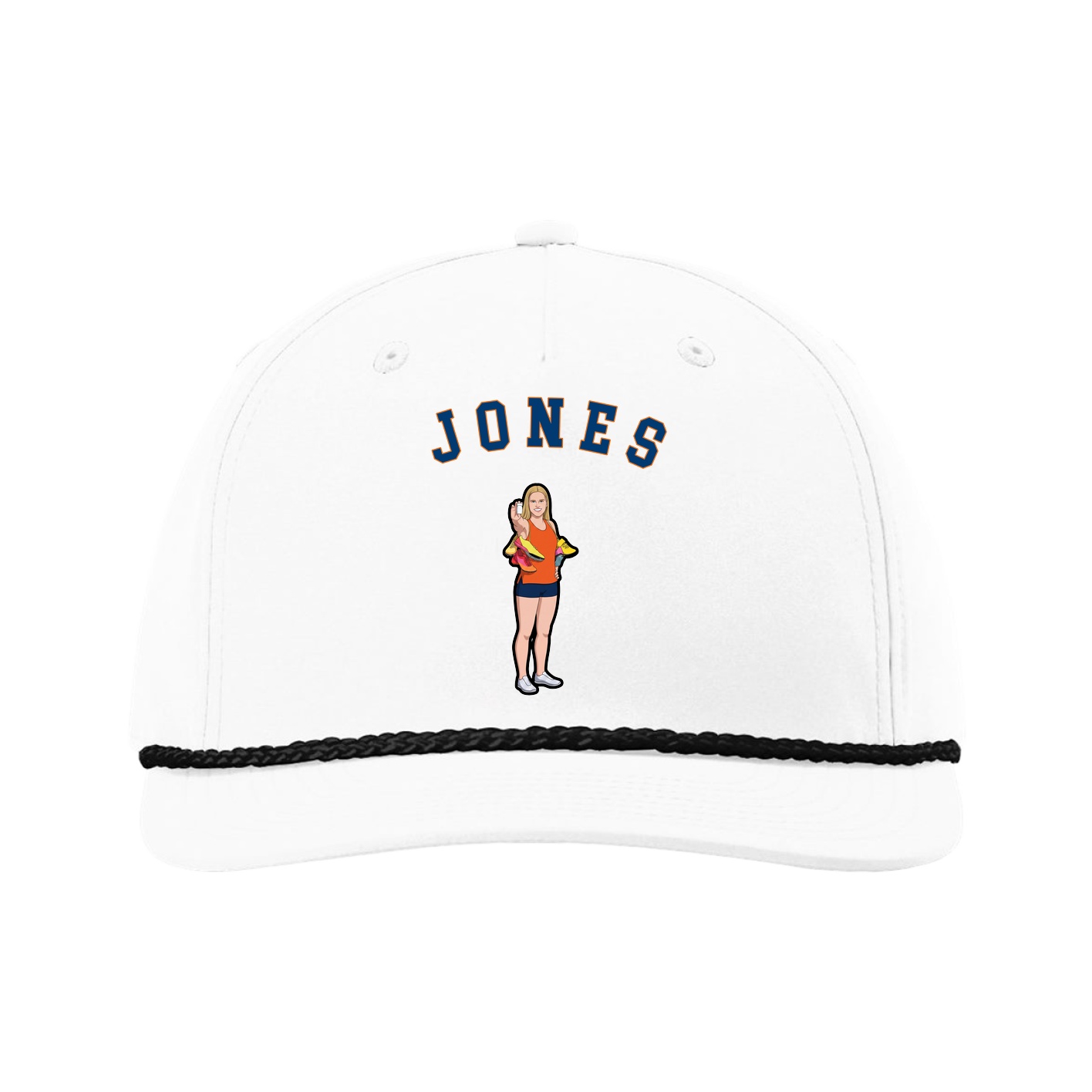 Five-Panel Classic Rope Cap — Shirsey Arch in White