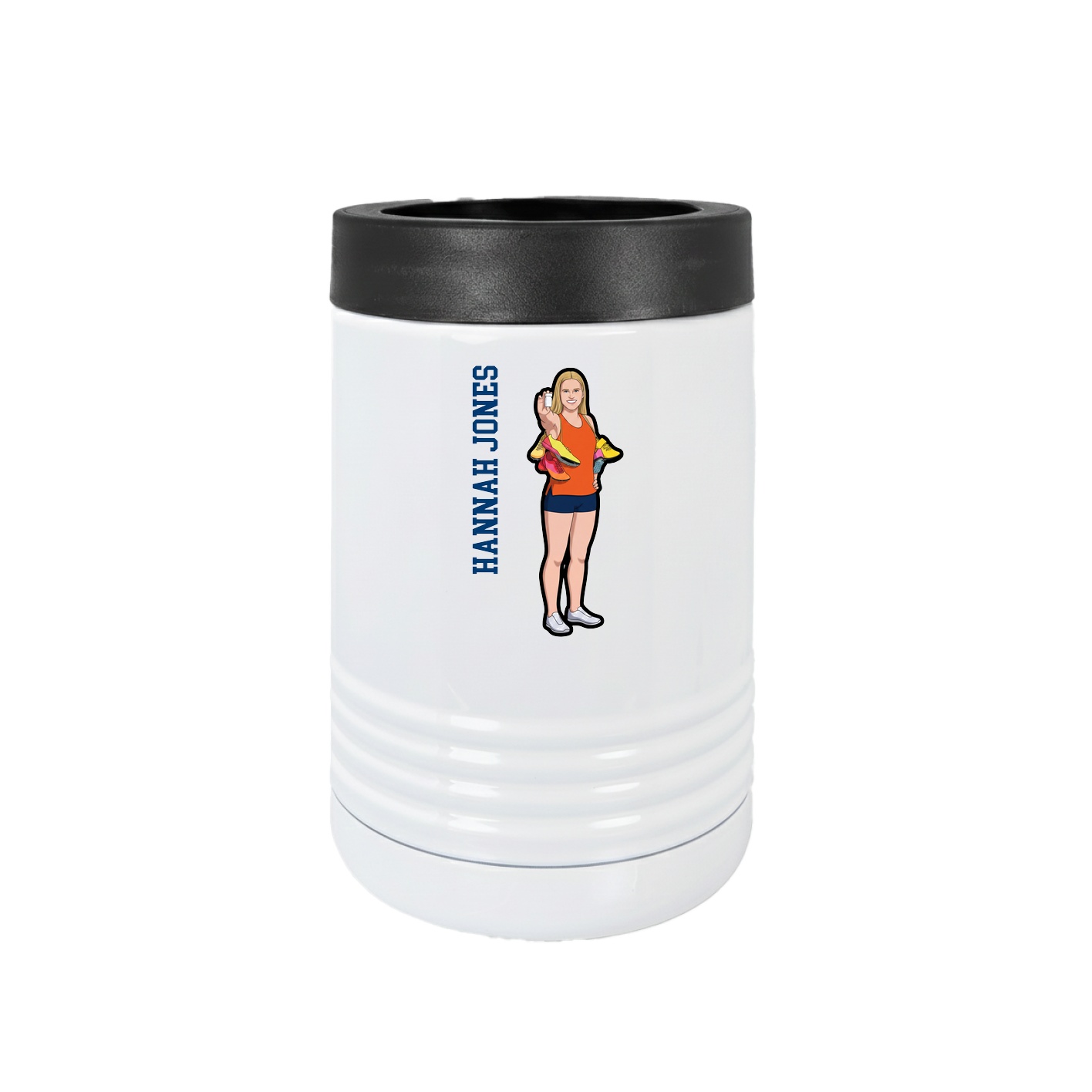 Beverage Holder — Name Vertical in White