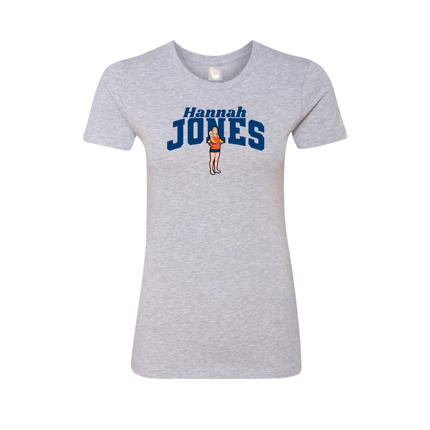 Fitted Women's Tee — Signature Arch in Grey