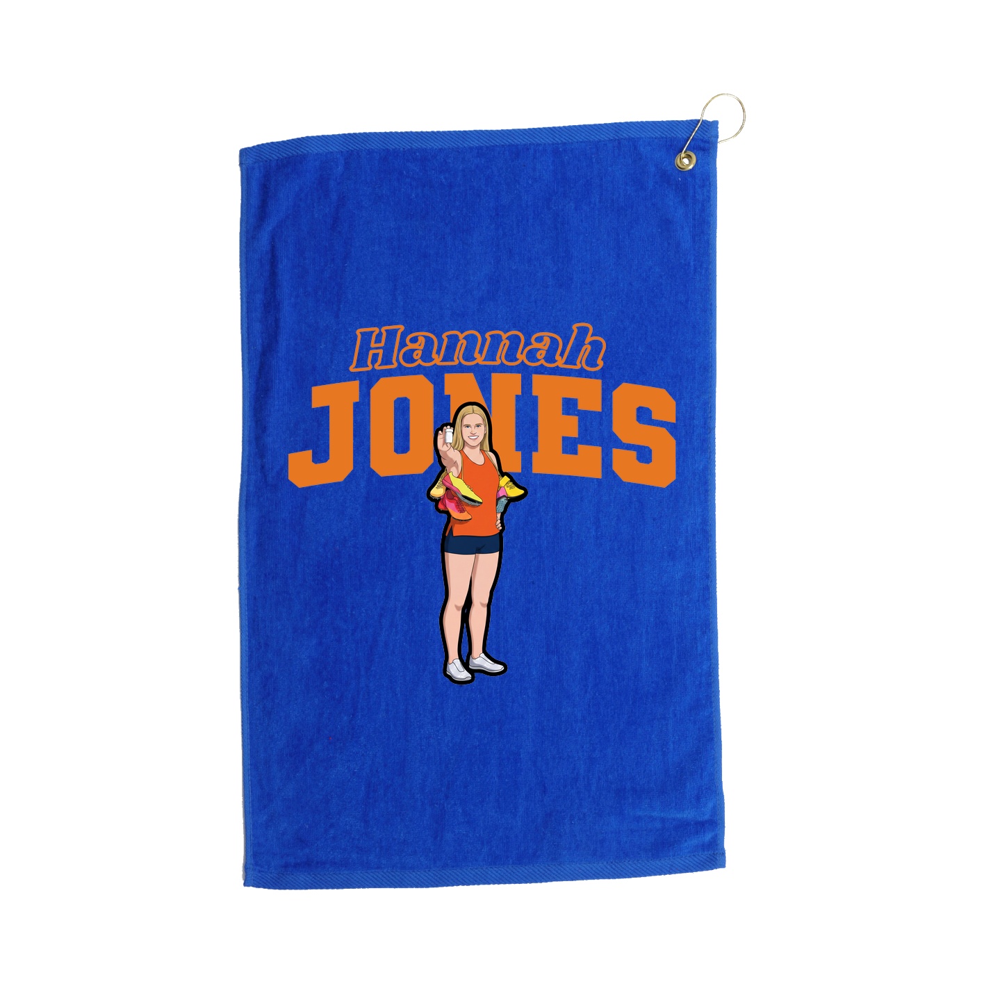 Golf Towel — Name Arch in Royal
