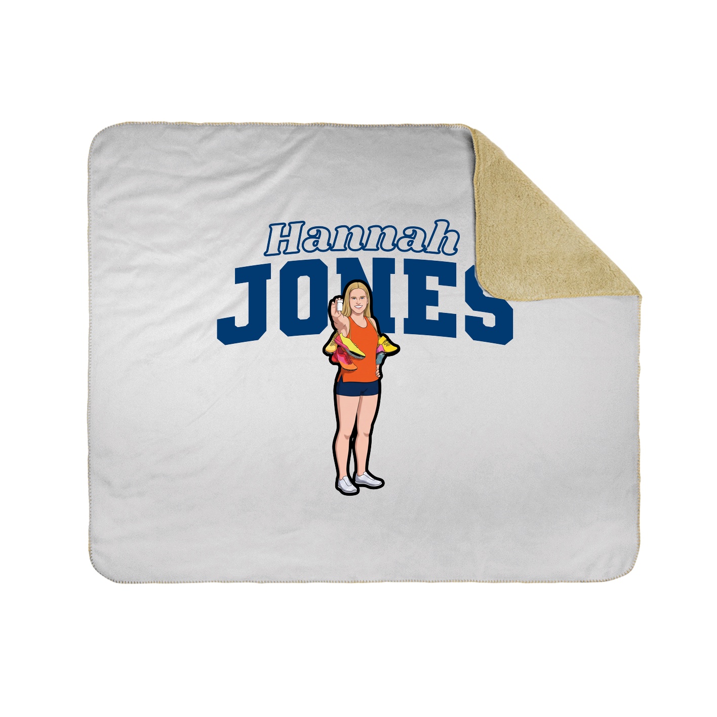 Throw Blanket — Name Arch in White