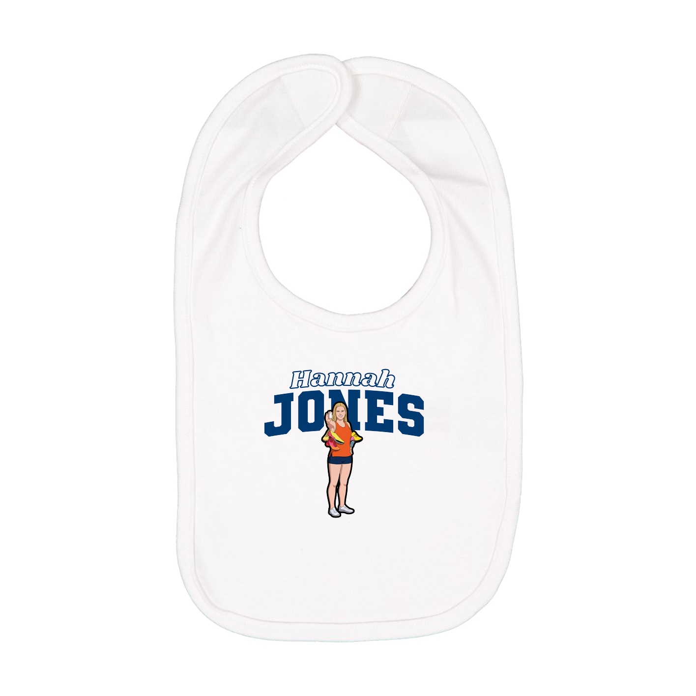 Infant Bib — Name Arch in White