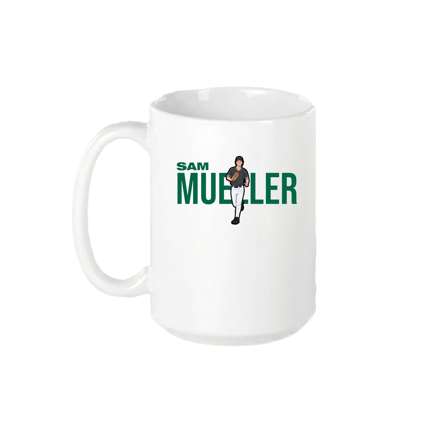 15oz Coffee Mug — Player Name in White