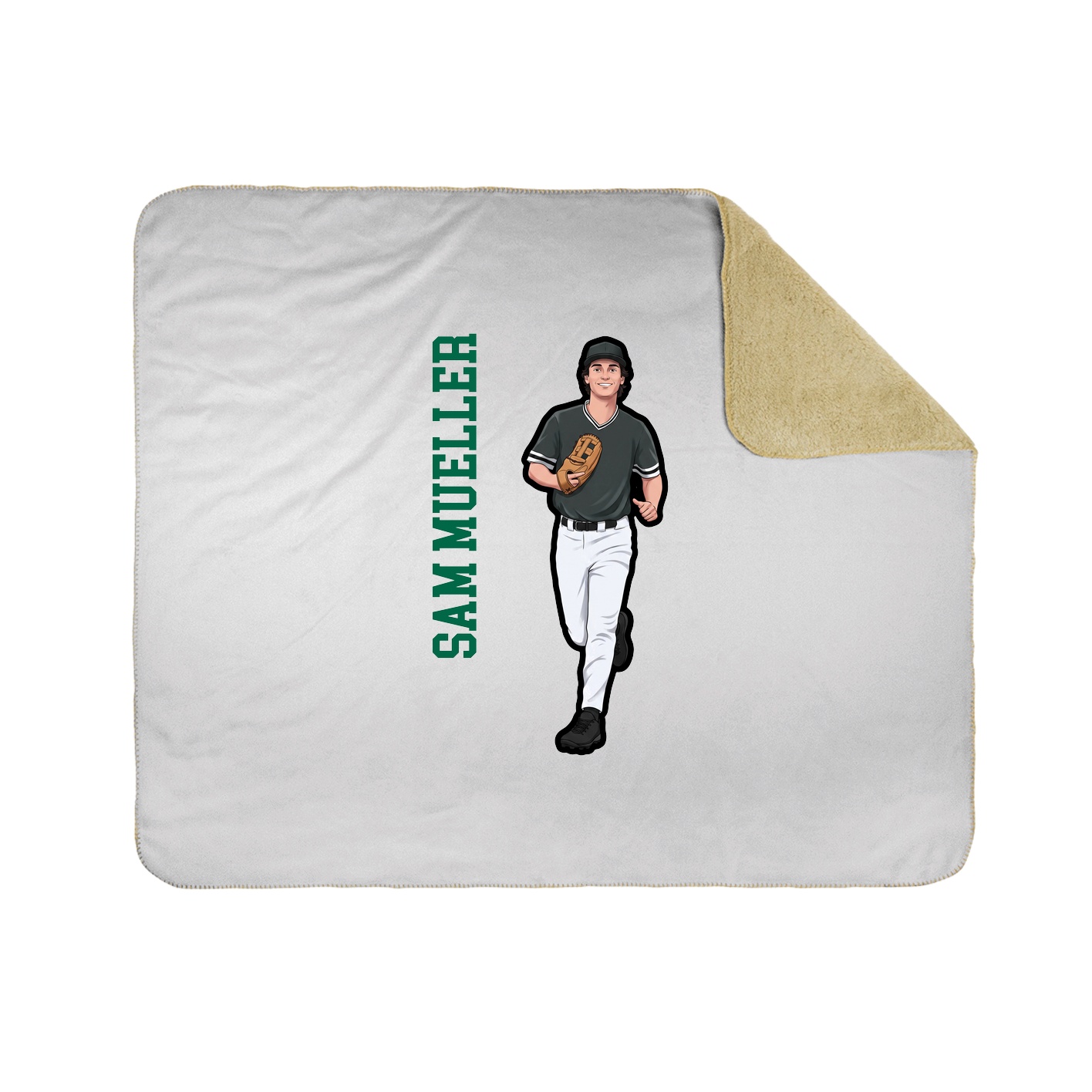 Throw Blanket — Name Vertical in White