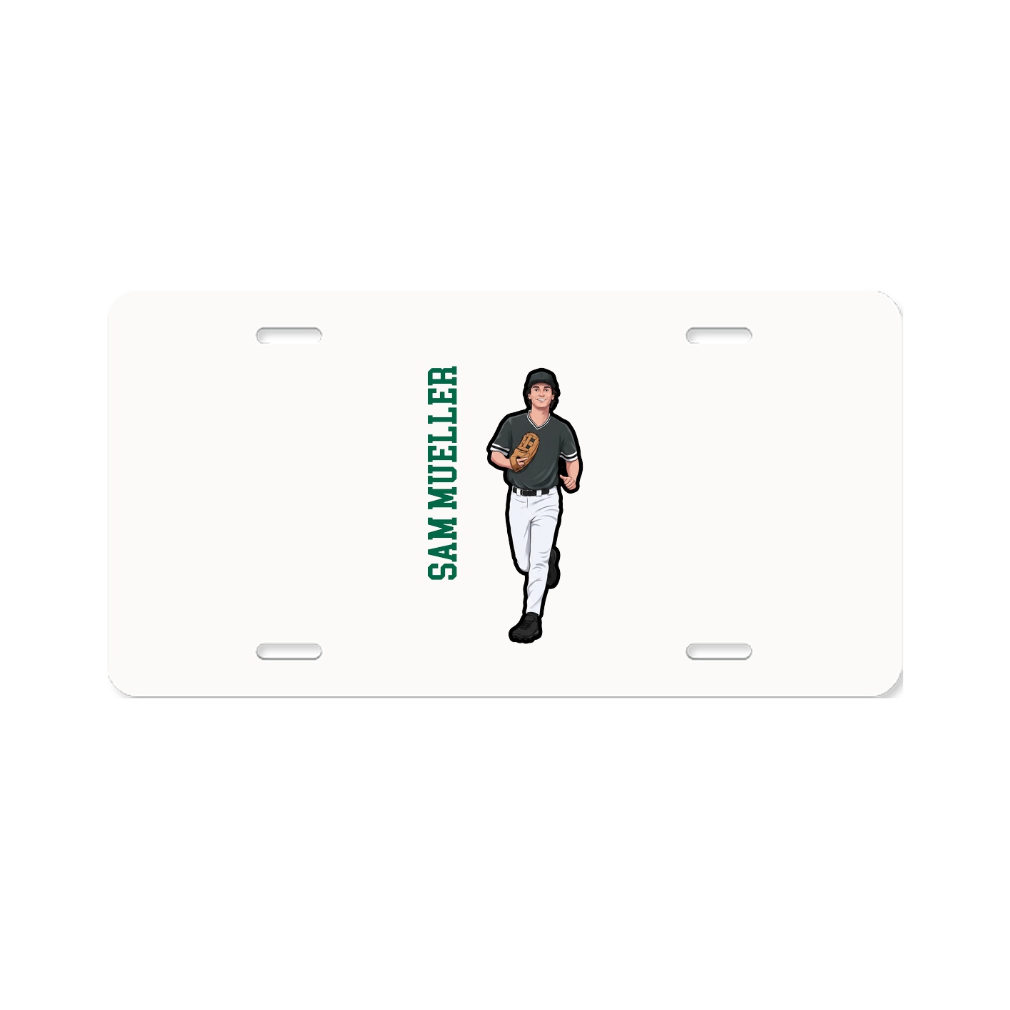 License Plate — Name Vertical in Classic