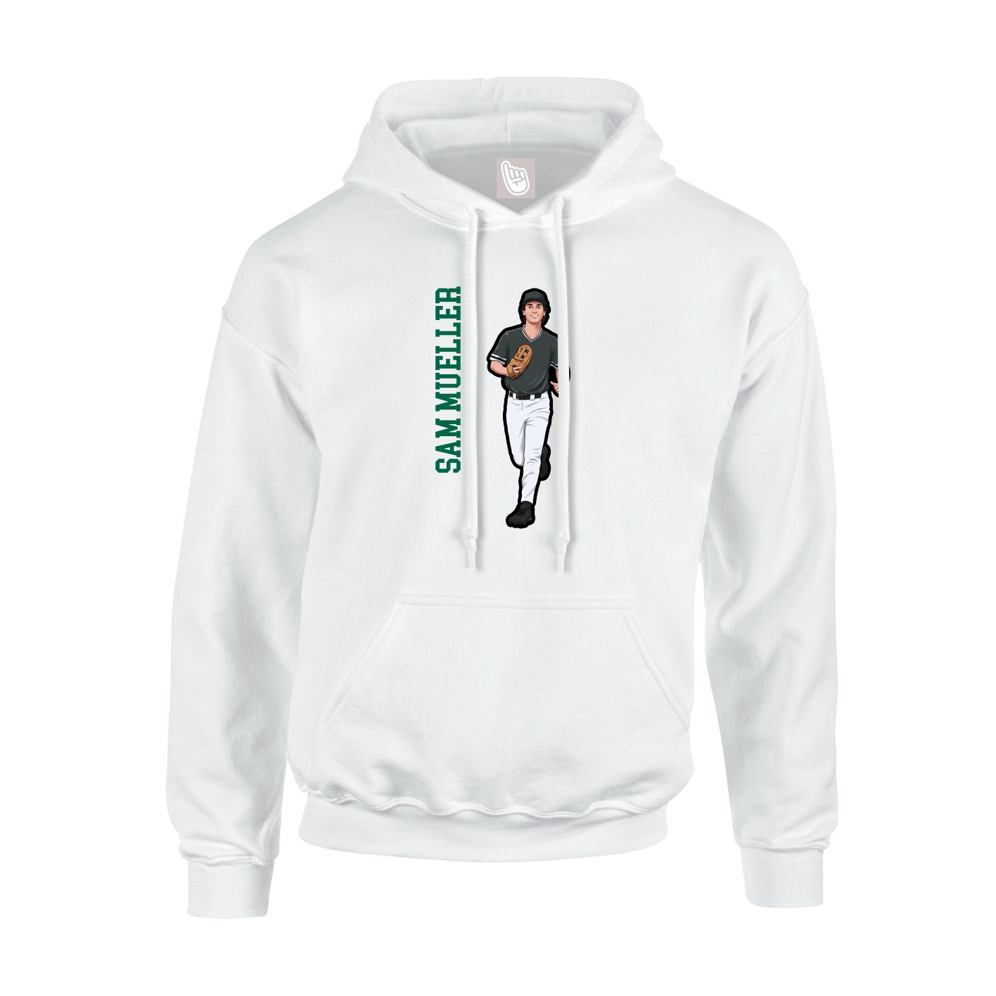 Hoodie — Name Vertical in White