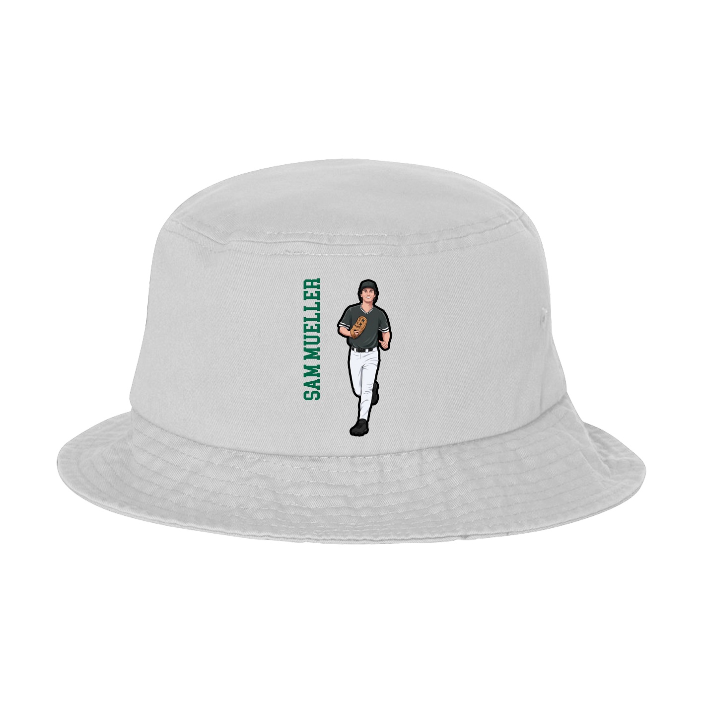 Bucket Cap — Name Vertical in White