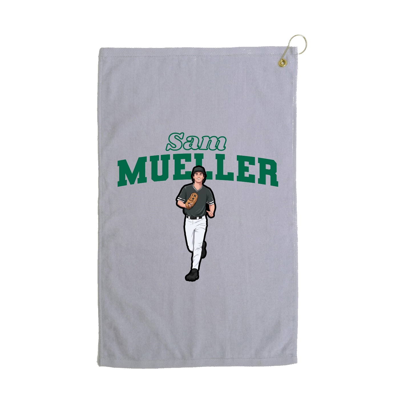 Golf Towel — Name Arch in Grey