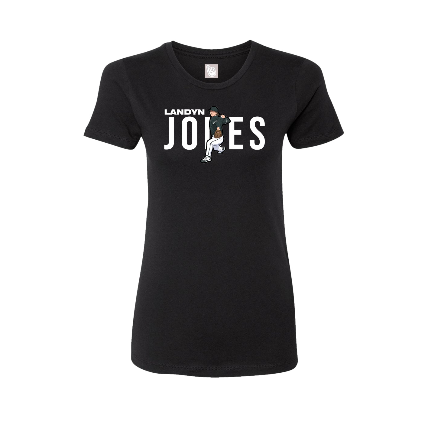 Fitted Women's Tee — Player Name in Black