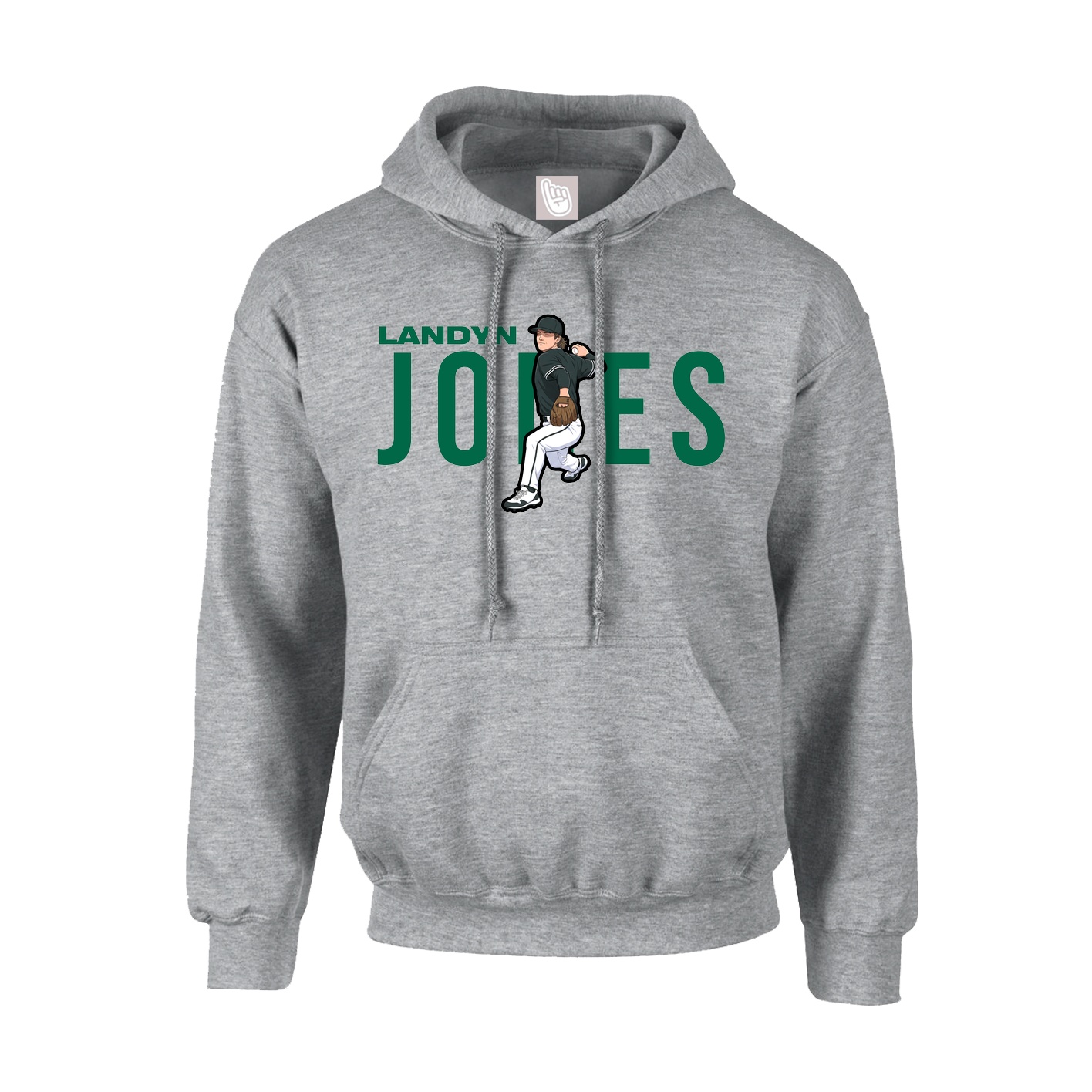 Hoodie — Player Name in Grey