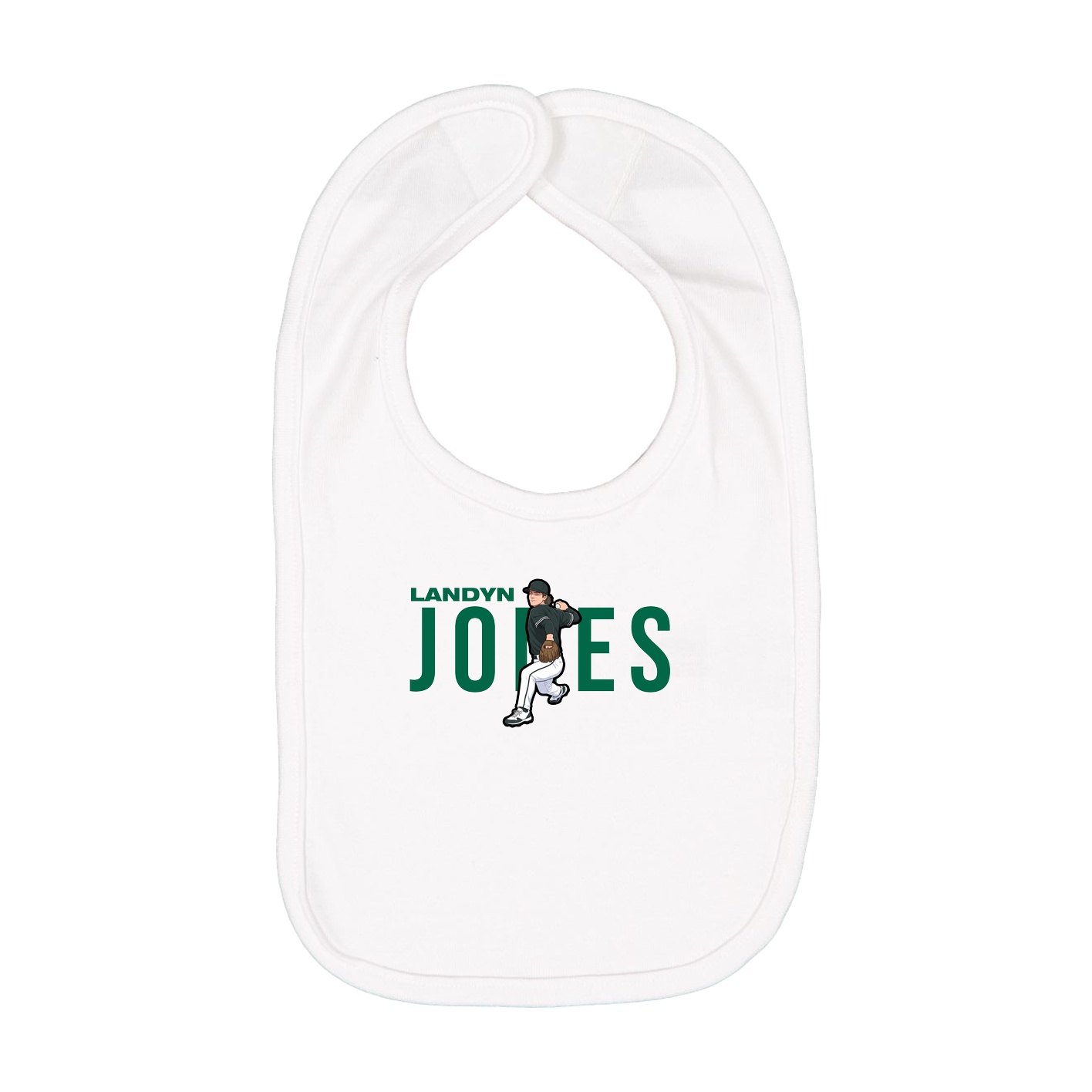 Infant Bib — Player Name in White