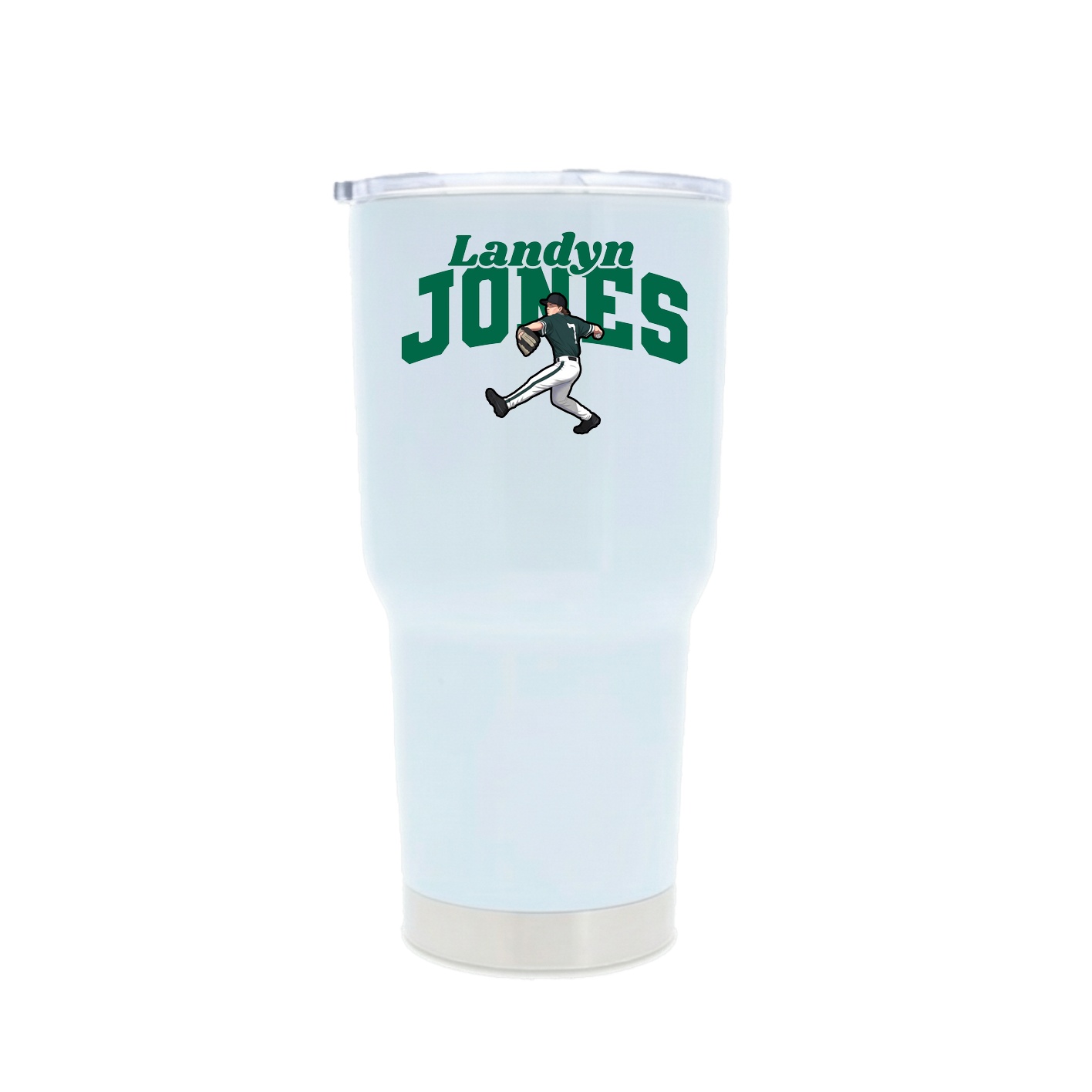 30oz Stainless Steel Tumbler — Signature Arch in White