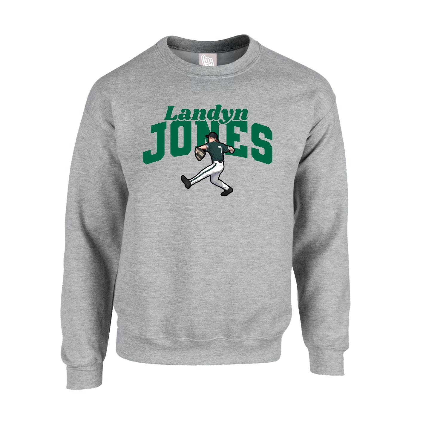 Fleece Crew — Signature Arch in Grey