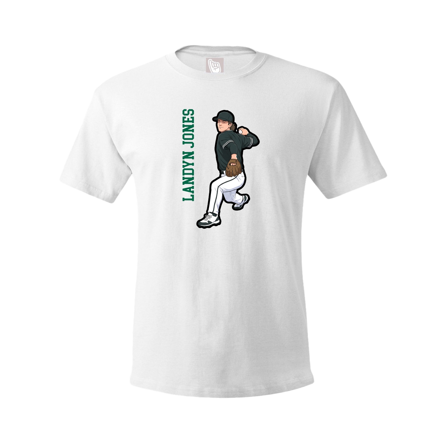Youth Tee — Name Vertical in White
