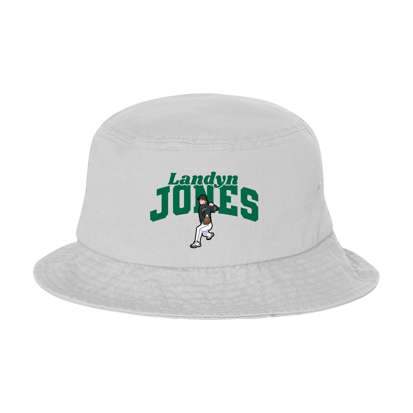 Bucket Cap — Signature Arch in White