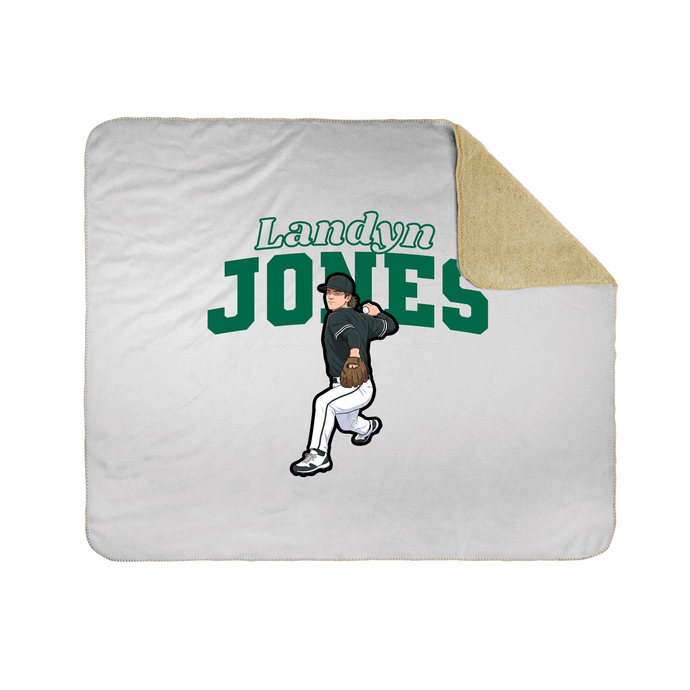 Throw Blanket — Name Arch in White