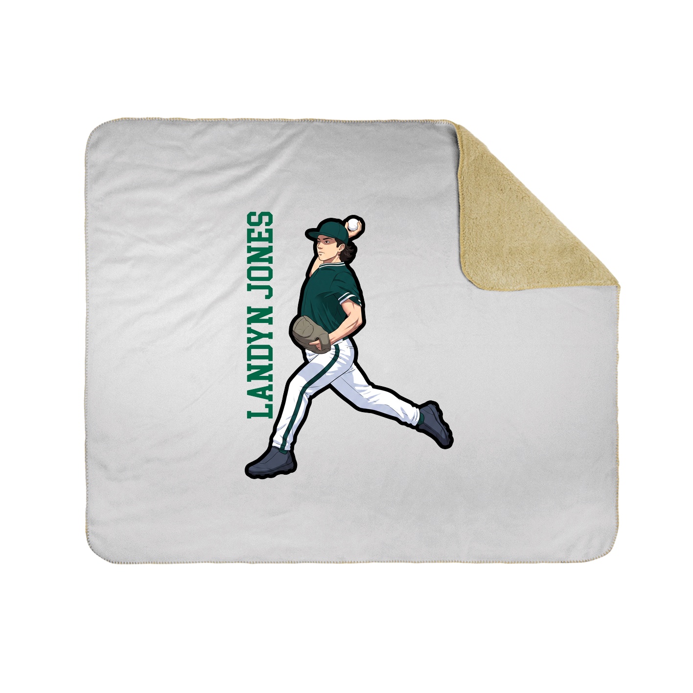 Throw Blanket — Name Vertical in White