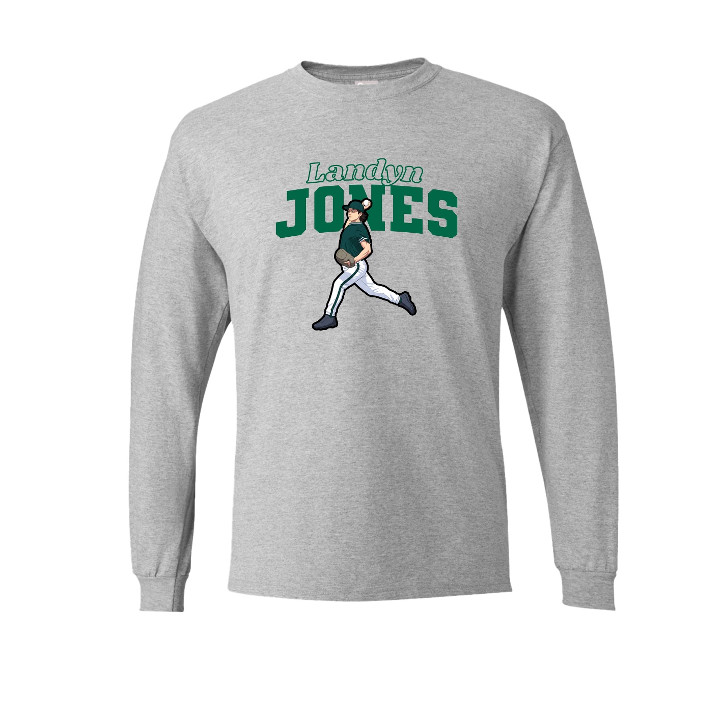 Long Sleeve Tee — Name Arch in Grey