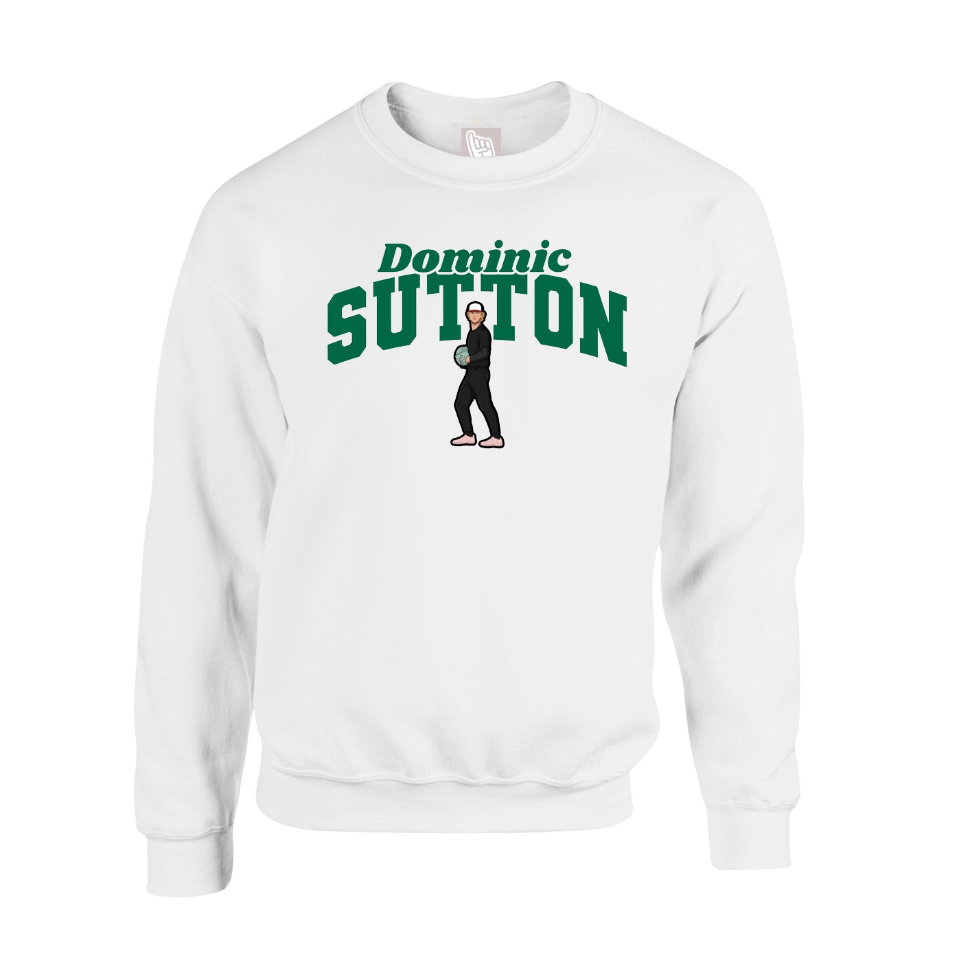 Fleece Crew — Signature Arch in White