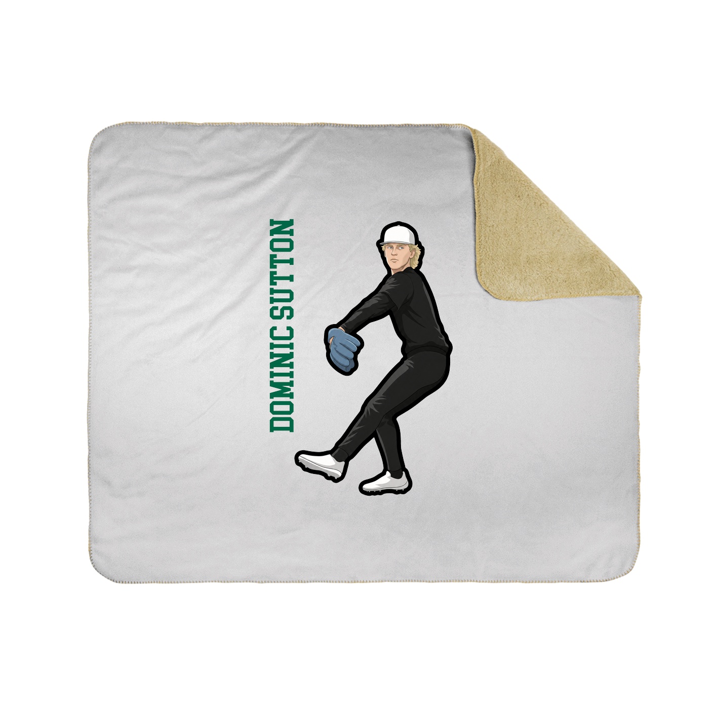 Throw Blanket — Name Vertical in White