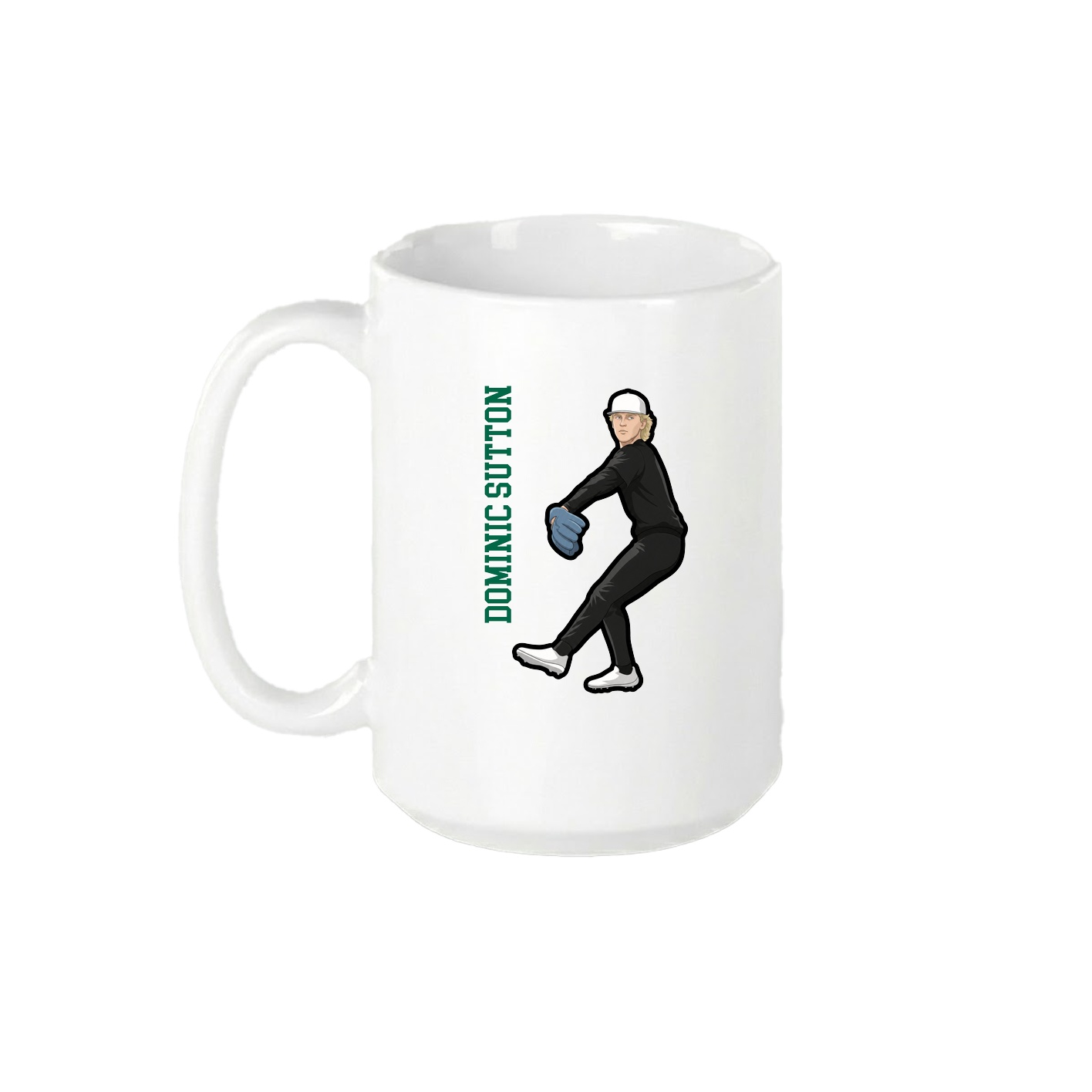 15oz Coffee Mug — Name Vertical in White