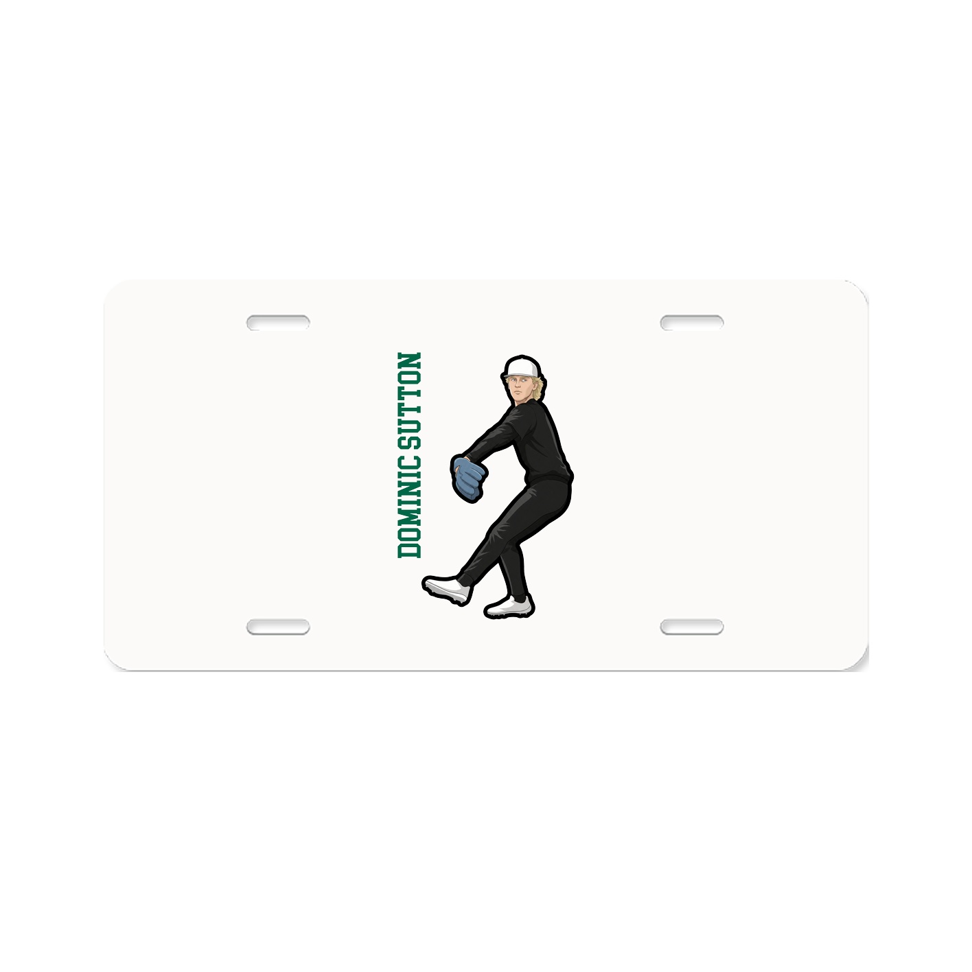 License Plate — Name Vertical in Classic