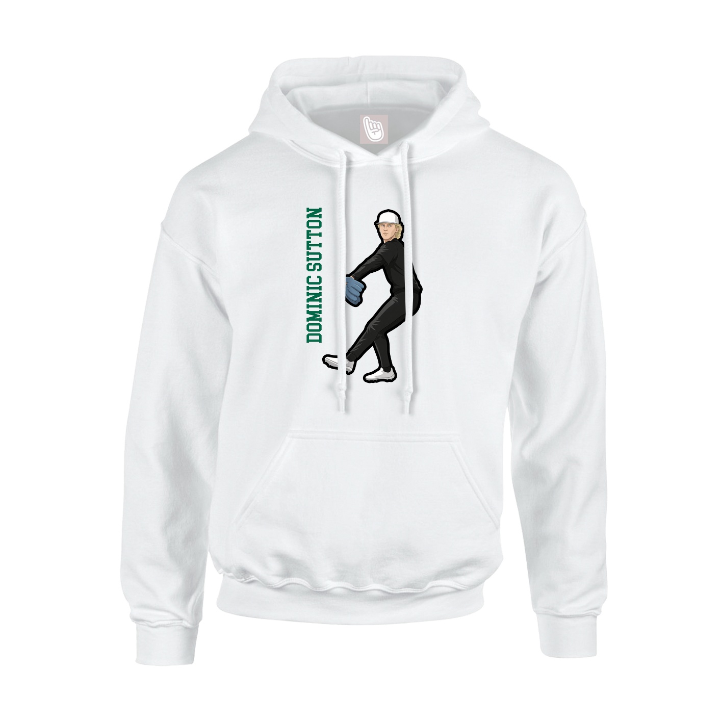 Hoodie — Name Vertical in White