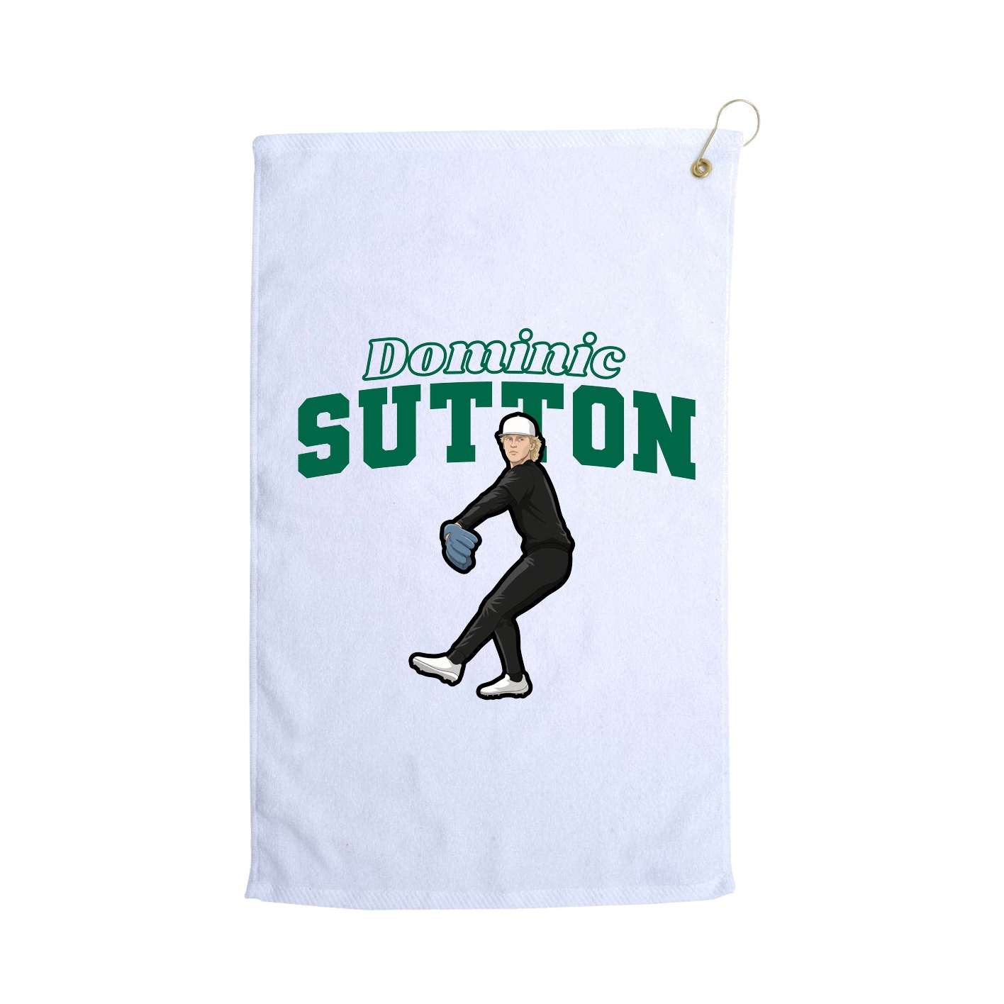 Golf Towel — Name Arch in White