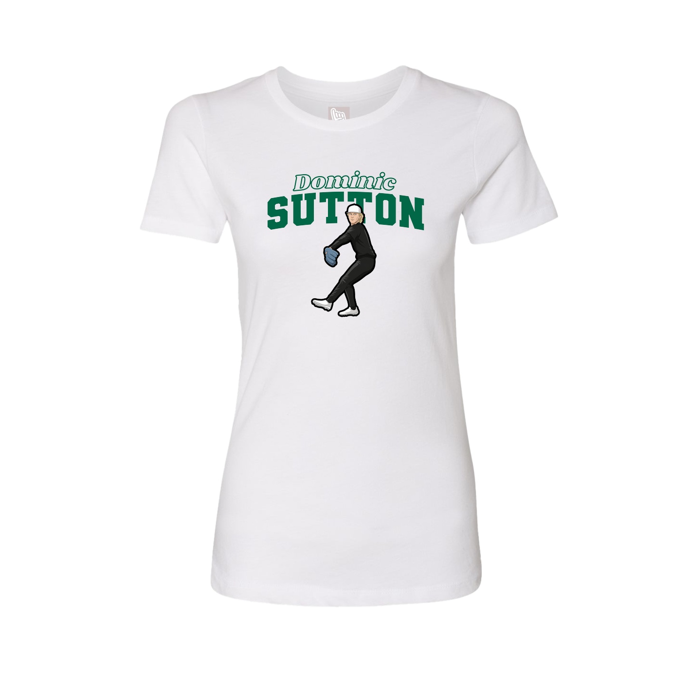 Fitted Women's Tee — Name Arch in White