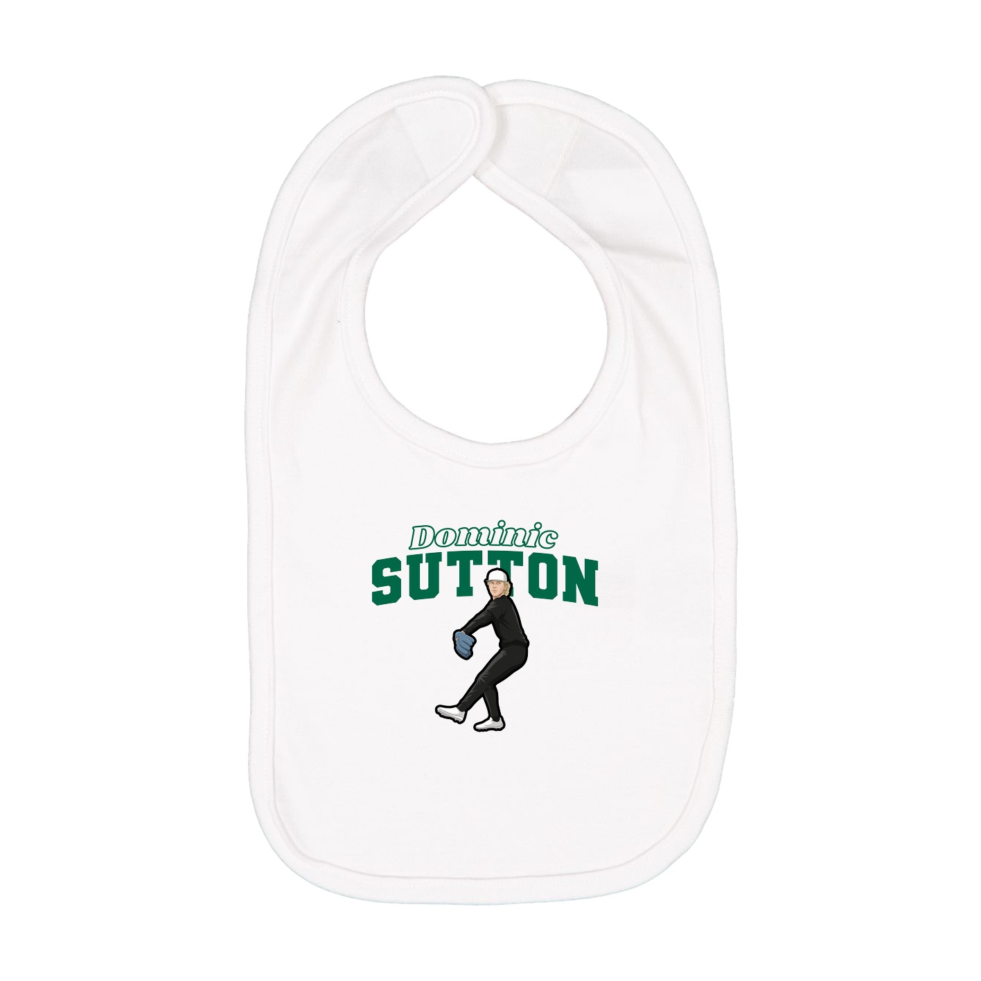 Infant Bib — Name Arch in White